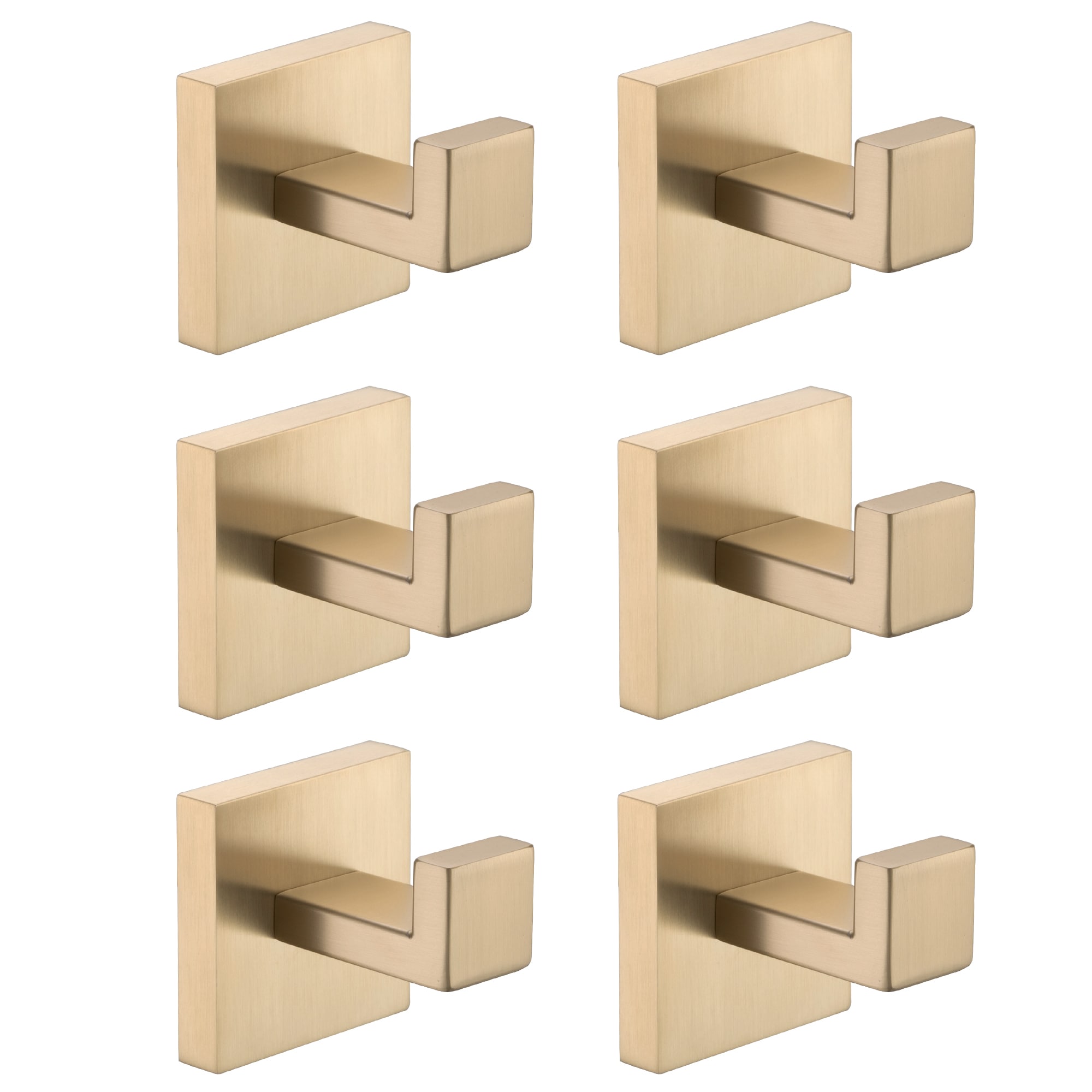 CASAINC Brushed Gold 6-Hook Wall-Mounted Towel Hook