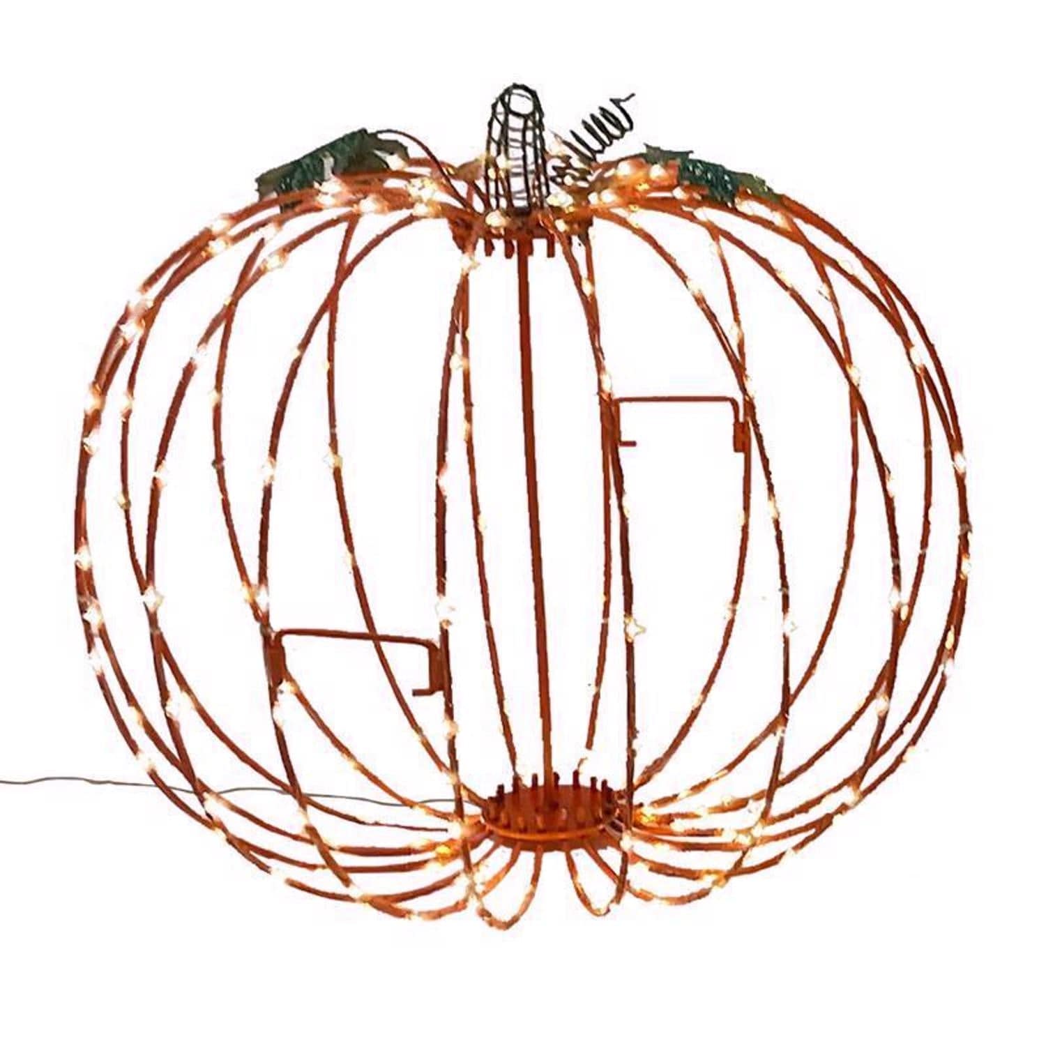 Celebrations  216 Count White LED Prelit Foldable Pumpkin Tabletop Decor 14 in