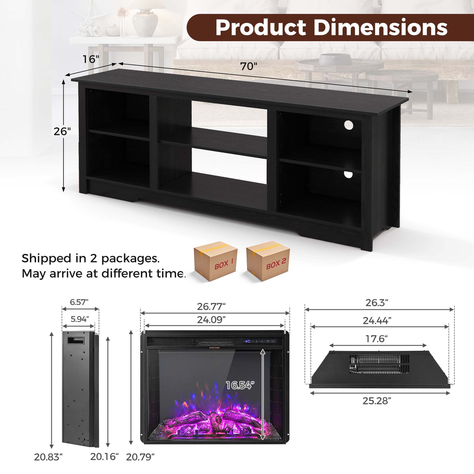 Costway HCST00947 Electric-Fireplaces - View #7