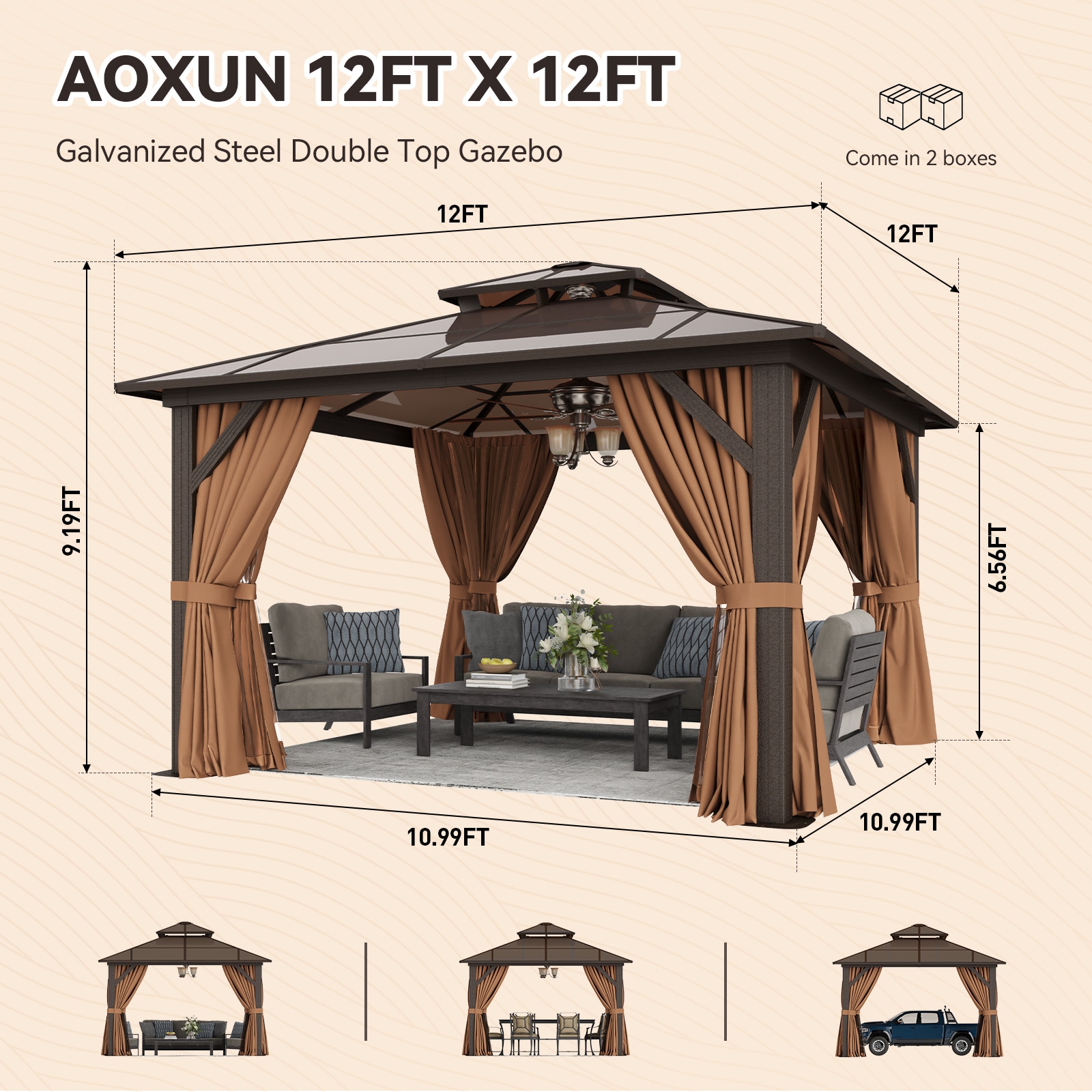 AOXUN SG301YE01A-QF Wood-Resin-Gazebos - View #5
