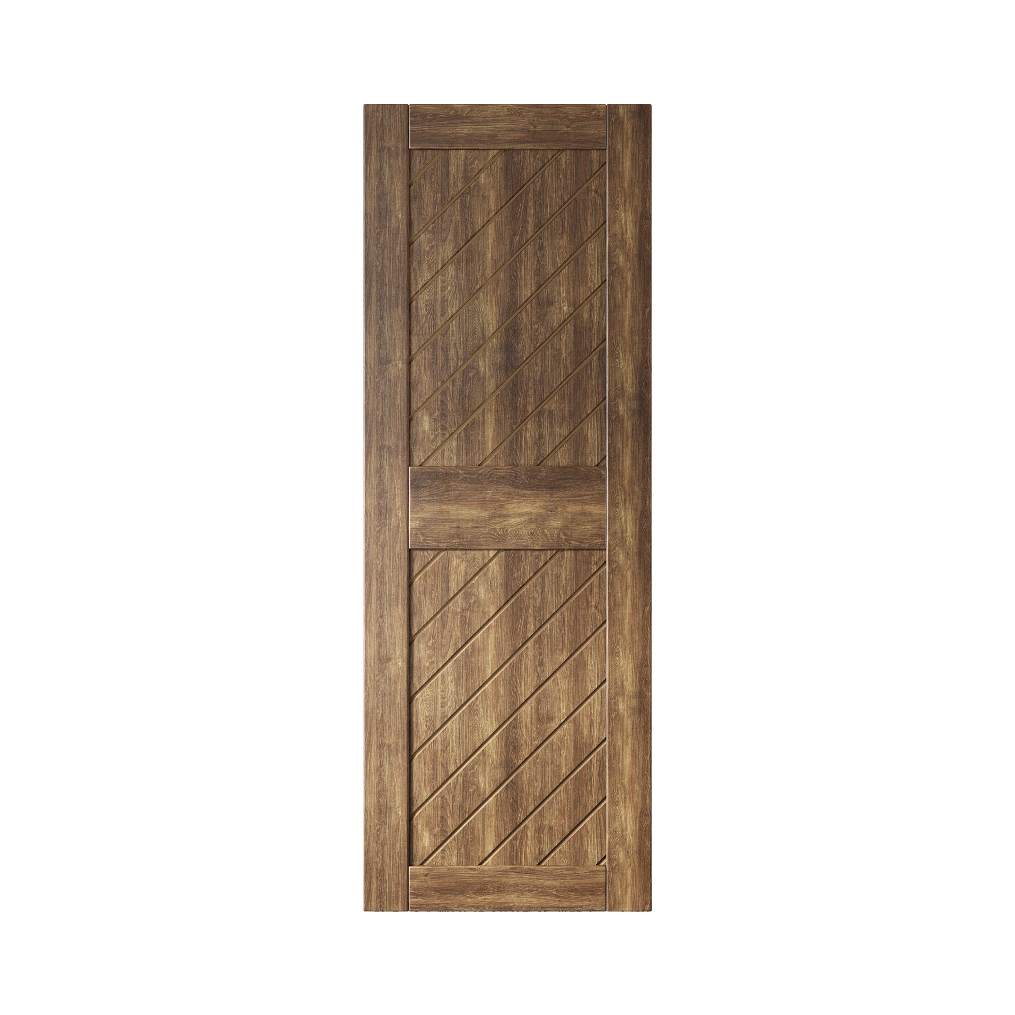 HOMACER XT1-3084-WA 30-in x 84-in Dark Walnut Prefinished Non-standard Pine Wood Solid core Single Barn Door (Hardware Not Included)