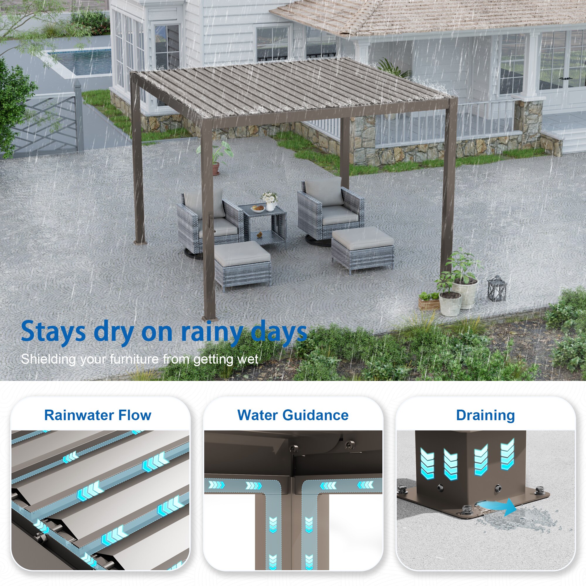 ACEGOSES LW-PG-LED1013GY Pergolas-2 - View #4