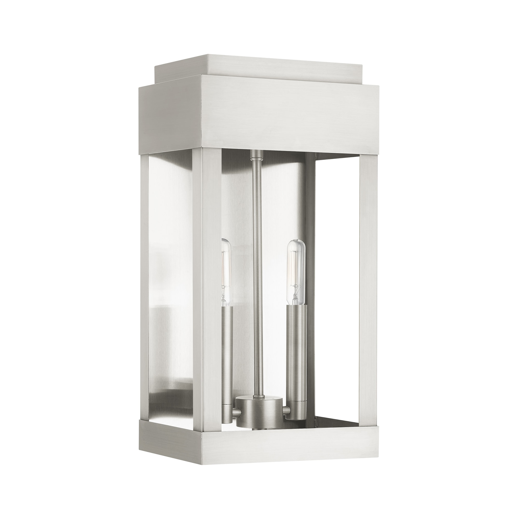 York 16" Brushed Nickel Outdoor Wall Lantern Sconce