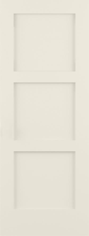 RELIABILT LO1369282 Shaker 36-in x 80-in Moonglow 3-panel square Smooth Solid core Prefinished Pine Wood Slab Door