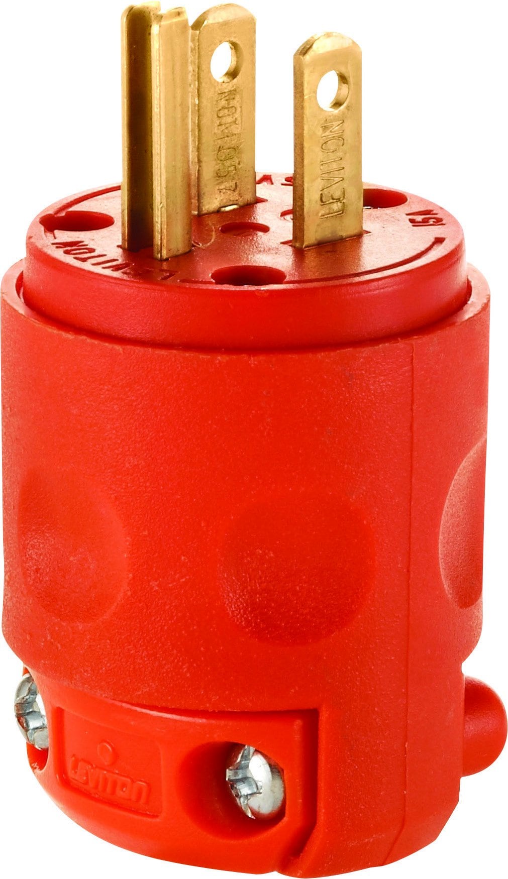 Leviton  15 Amp 125 Volt Grounding Plug Durable Orange Design