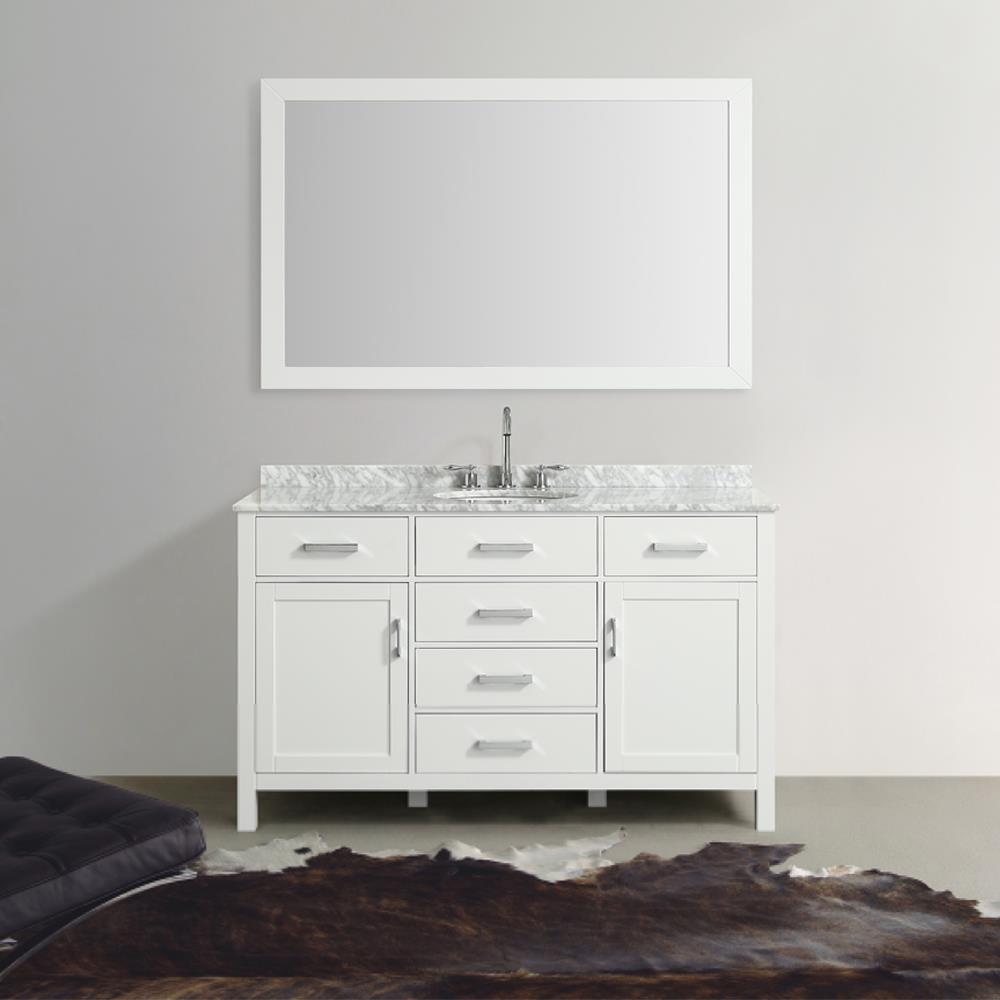 Beaumont Decor Hampton 55-in White Undermount Single Sink Bathroom ...