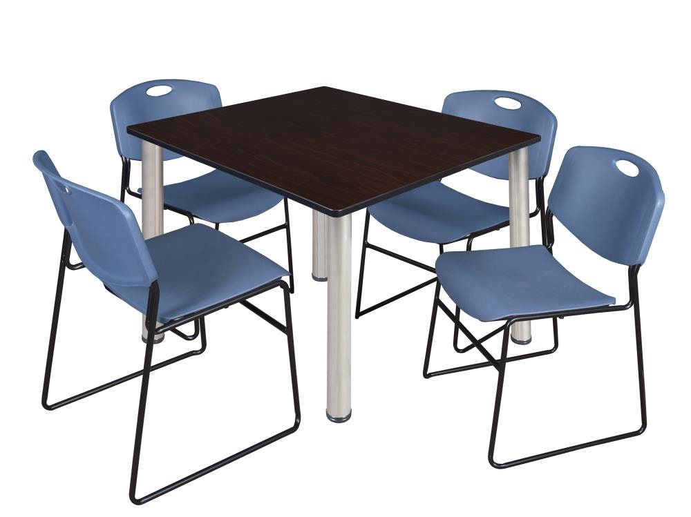 Regency TB4848MWBPCM44BE Breakroom Brown 4-Person Training Table (48-in W x 29-in H)