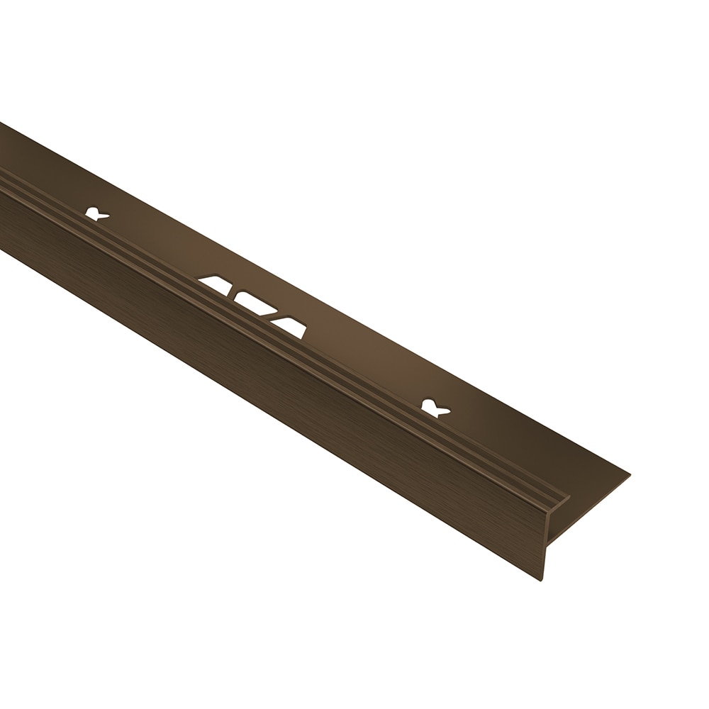 Schluter Systems VPST40ABGB Vinpro-Step 0.156-in x 98.5-in x 0.156-in Brushed antique bronze Prefinished Anodized aluminum Overlap Stair Nosing