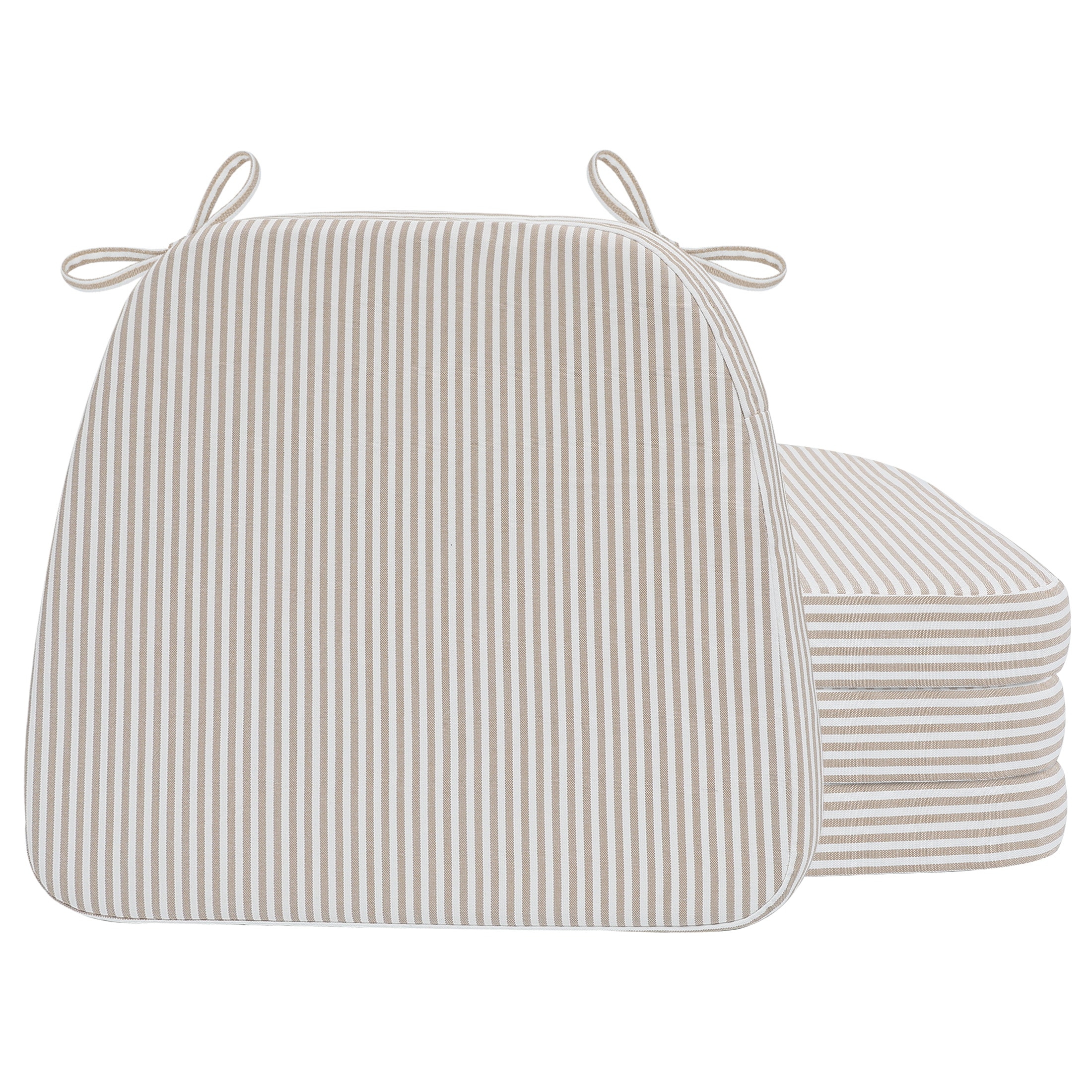 AAAAAcessories LS-DCCLH-XTKAQI-4P Pinstripe Taupe Stripe Chair Cushion