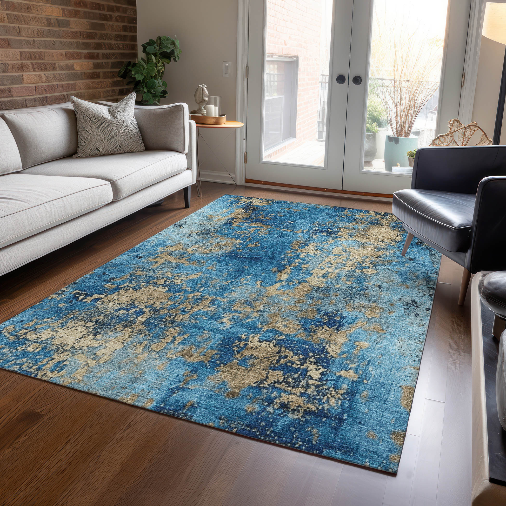 Addison Rugs ACN1789BU9X12 Chantille ACN1789BU 9 x 12 (ft) Loomed Polyester Blue Rectangular Indoor/Outdoor Machine washable Area rug