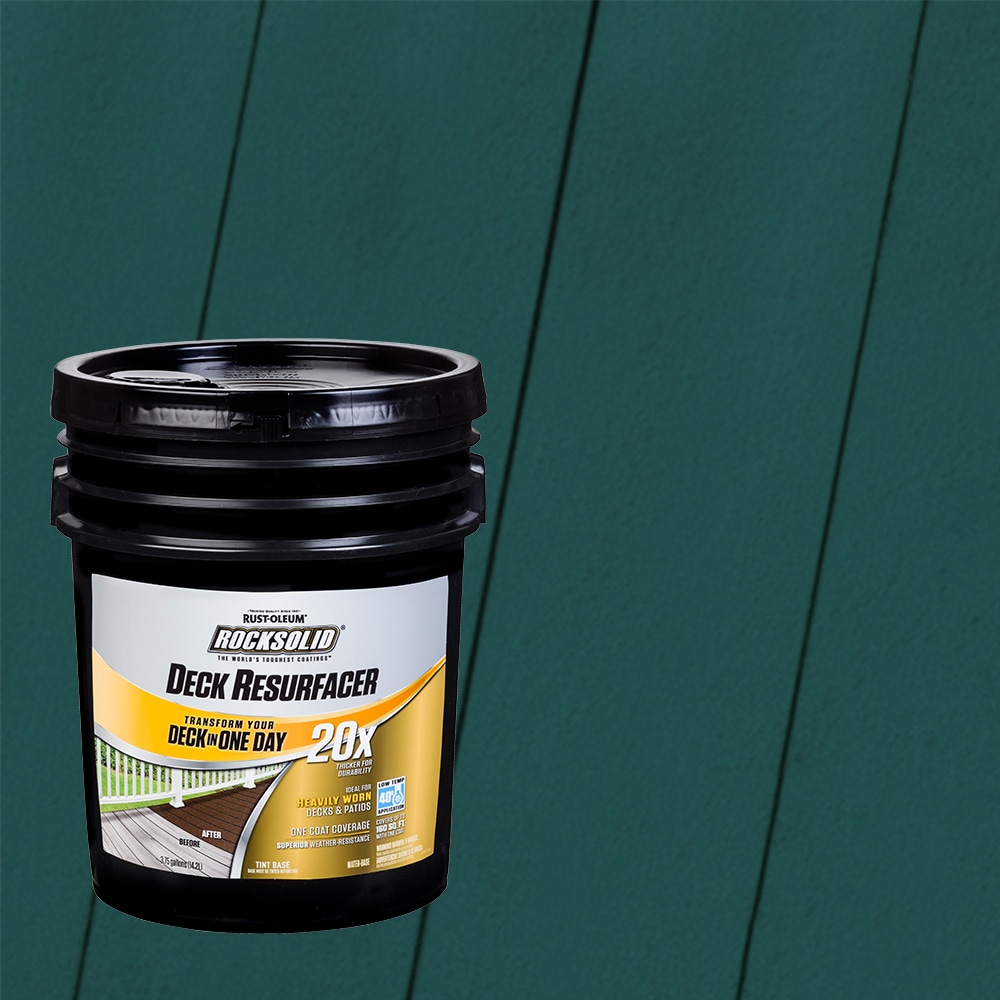 Rust-Oleum 319607T RockSolid 20X Deck Resurfacer Pre-Tinted Tile Green Solid Exterior Wood Stain and Sealer in One ( 4-gallon )