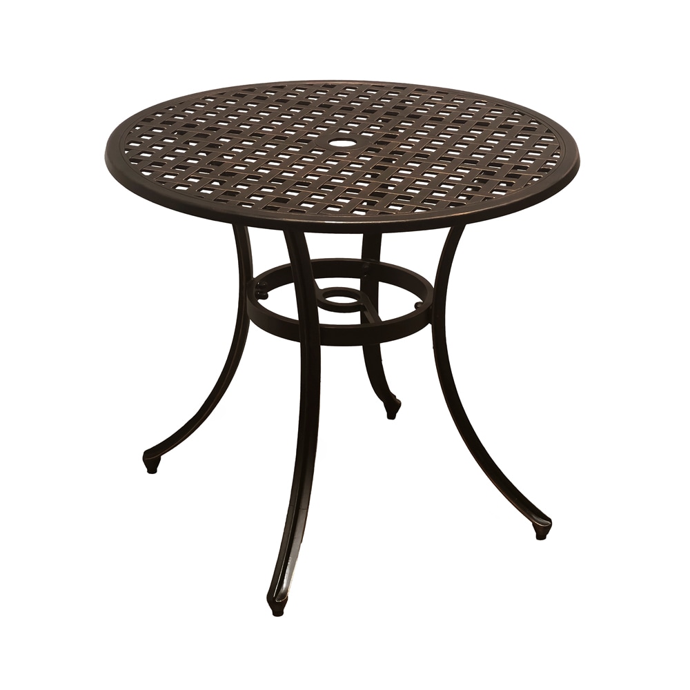 Kinger Home Lily Round Outdoor Dining Table 33-in W X 33-in L With 