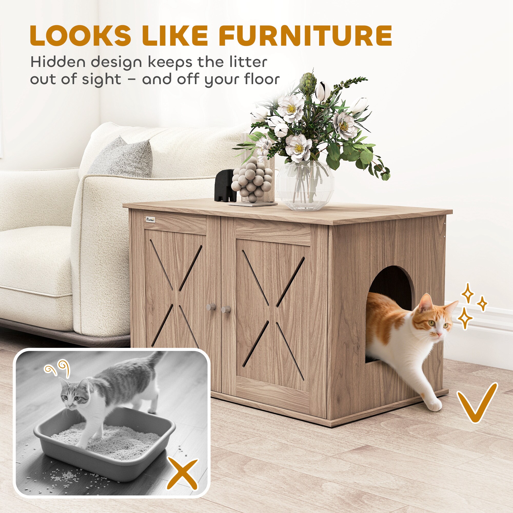 PawHut D31-110V00WN Litter-Boxes - View #7