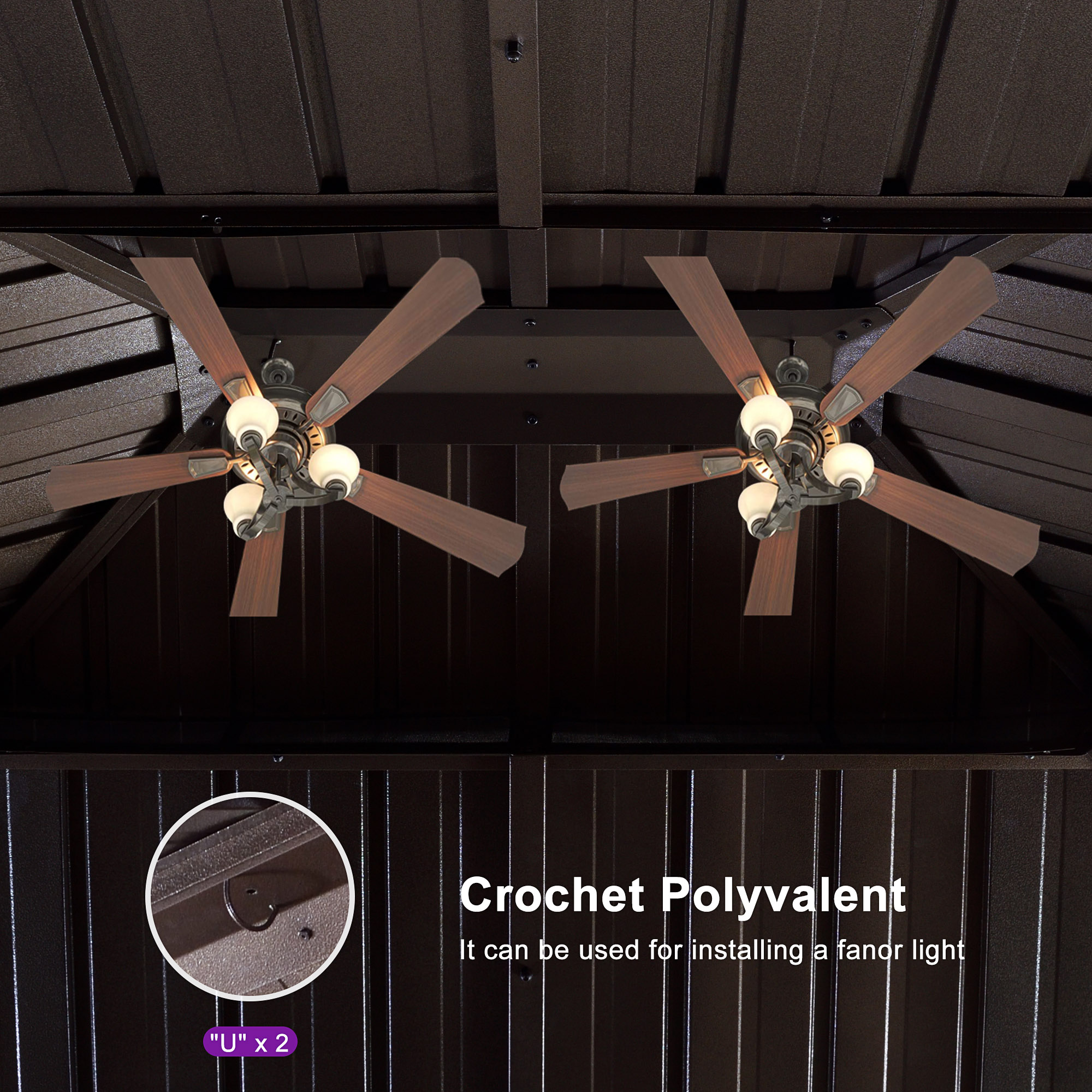 PURPLE LEAF LSMHS1012NB-H Wood-Resin-Gazebos - View #7