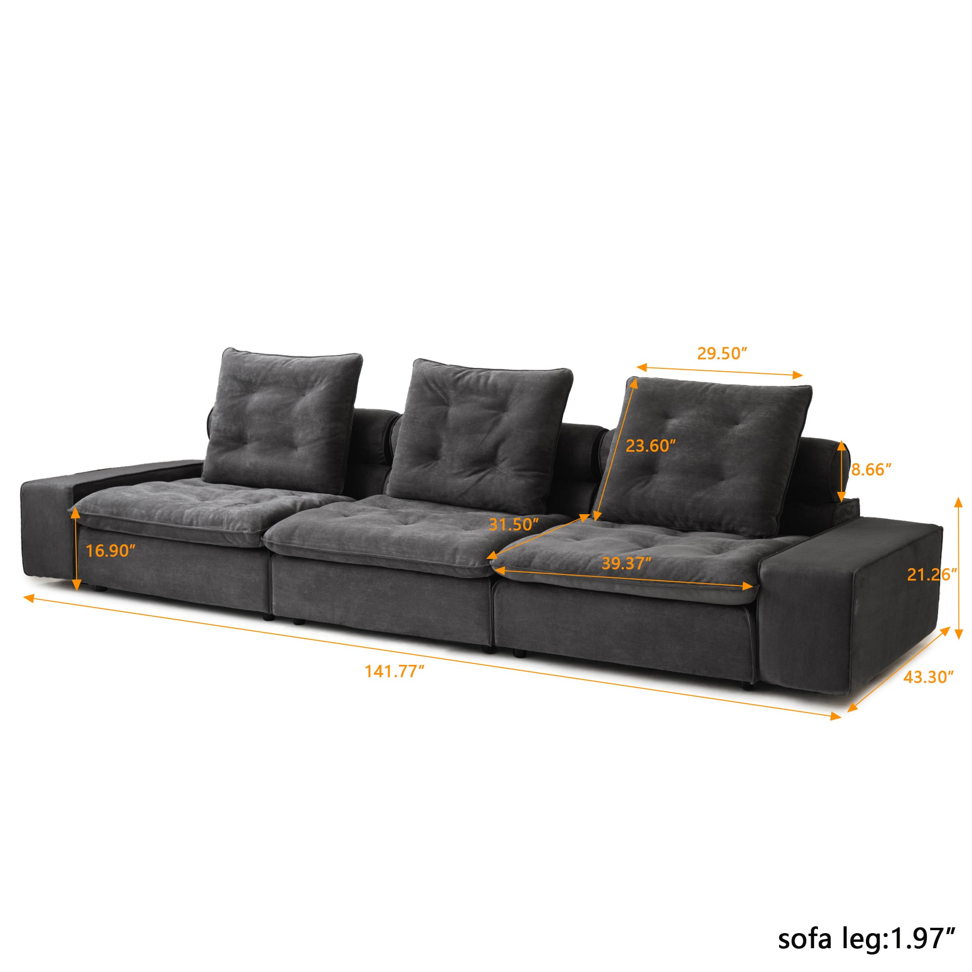 BuotiqHom DH-S3-136GY Sofas-Loveseats - View #7