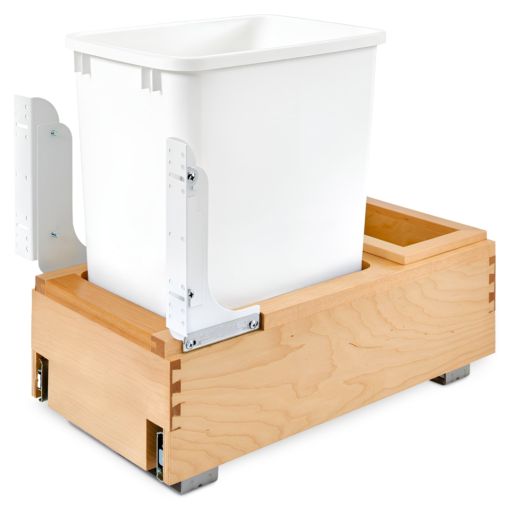  Single 35 qt. Pullout Bottom Mount Trash Can Maple 4WC-15DM1