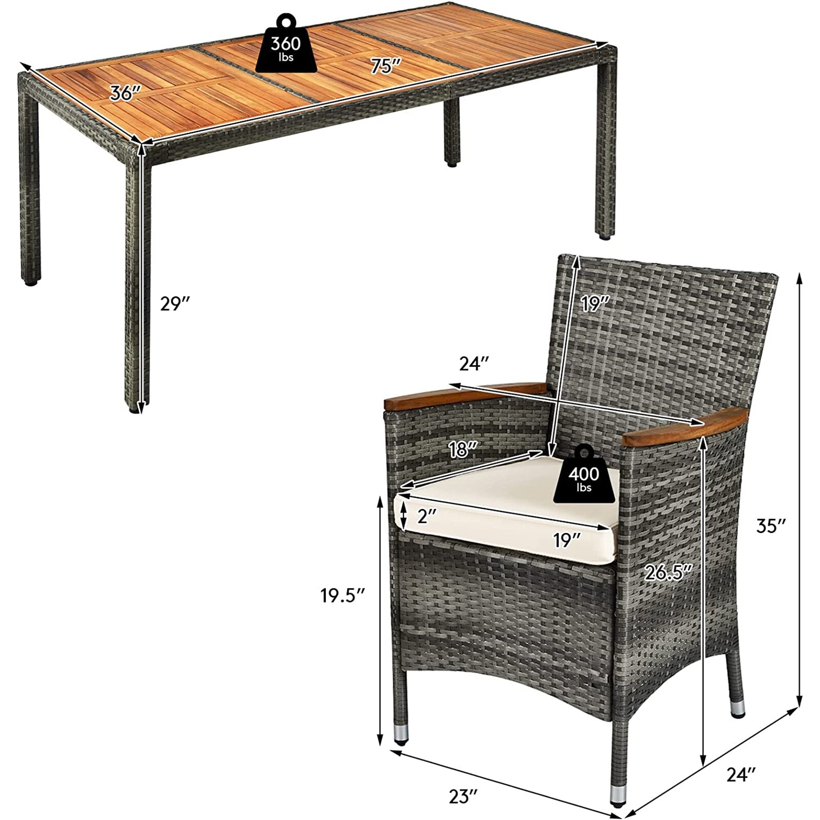 WELLFOR OUG68662A+ Patio-Dining-Sets - View #9