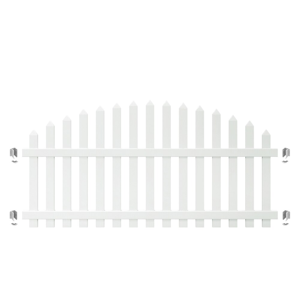 Outdoor Essentials 306110 Yorktown 4-ft H x 8-ft W White Vinyl Spade Fence Panel