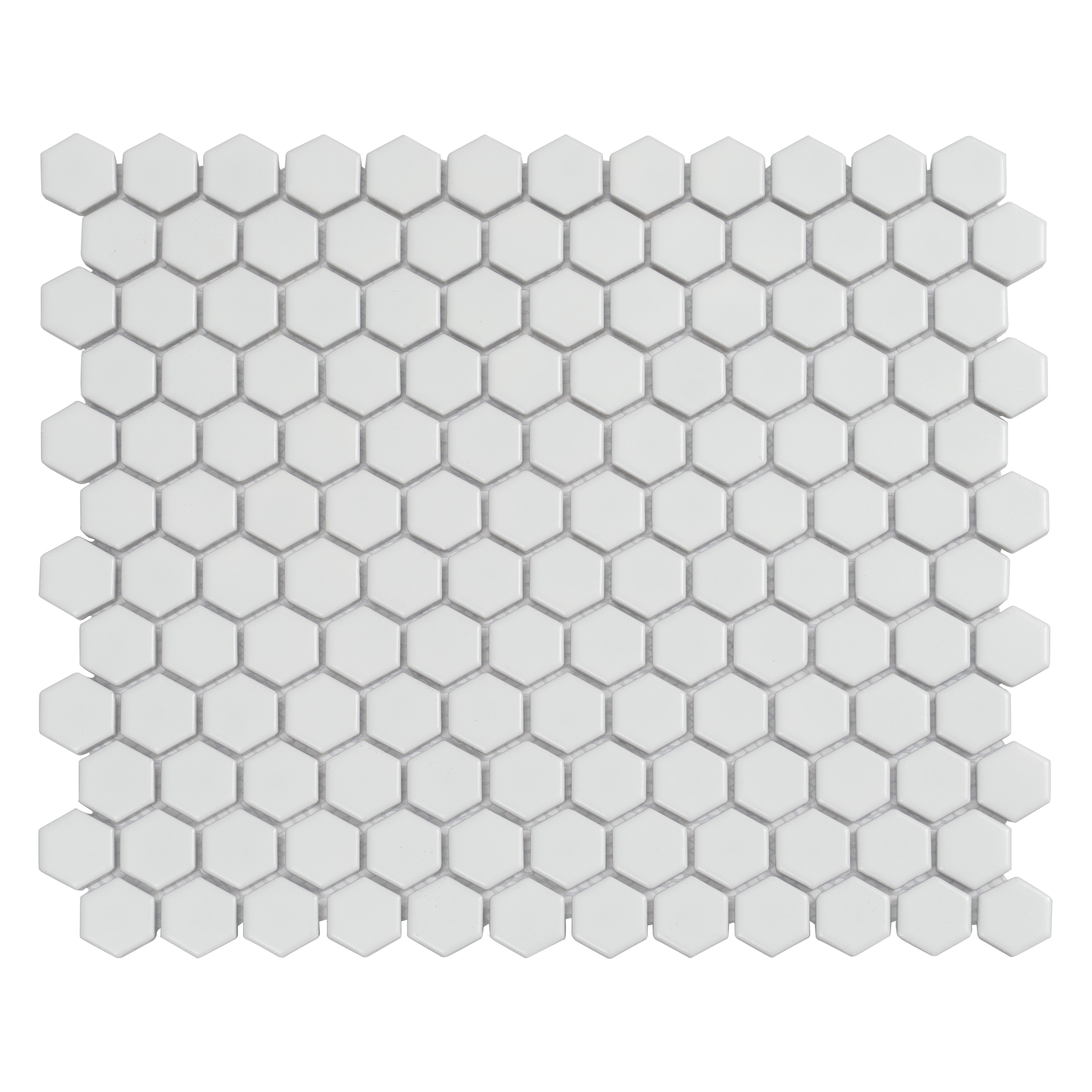 Apollo Tile Sample - Cirkel Hex White 4-in x 5-in Matte Porcelain Floor and Wall Tile