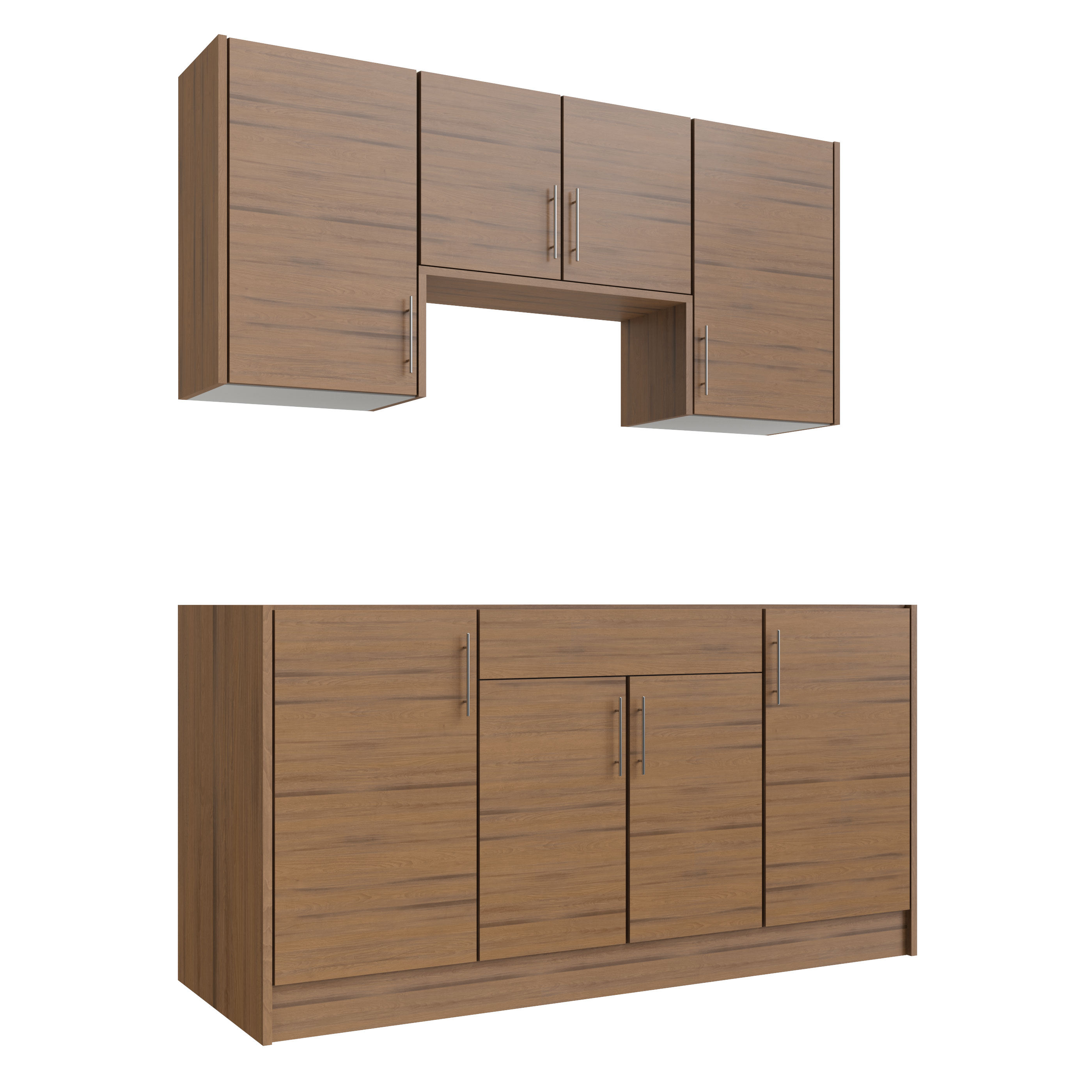 WeatherStrong WSE66WMK-MTK Miami 6 -Piece 67.25-in W x 25-in D x 84-in H Modular Outdoor Kitchen Set