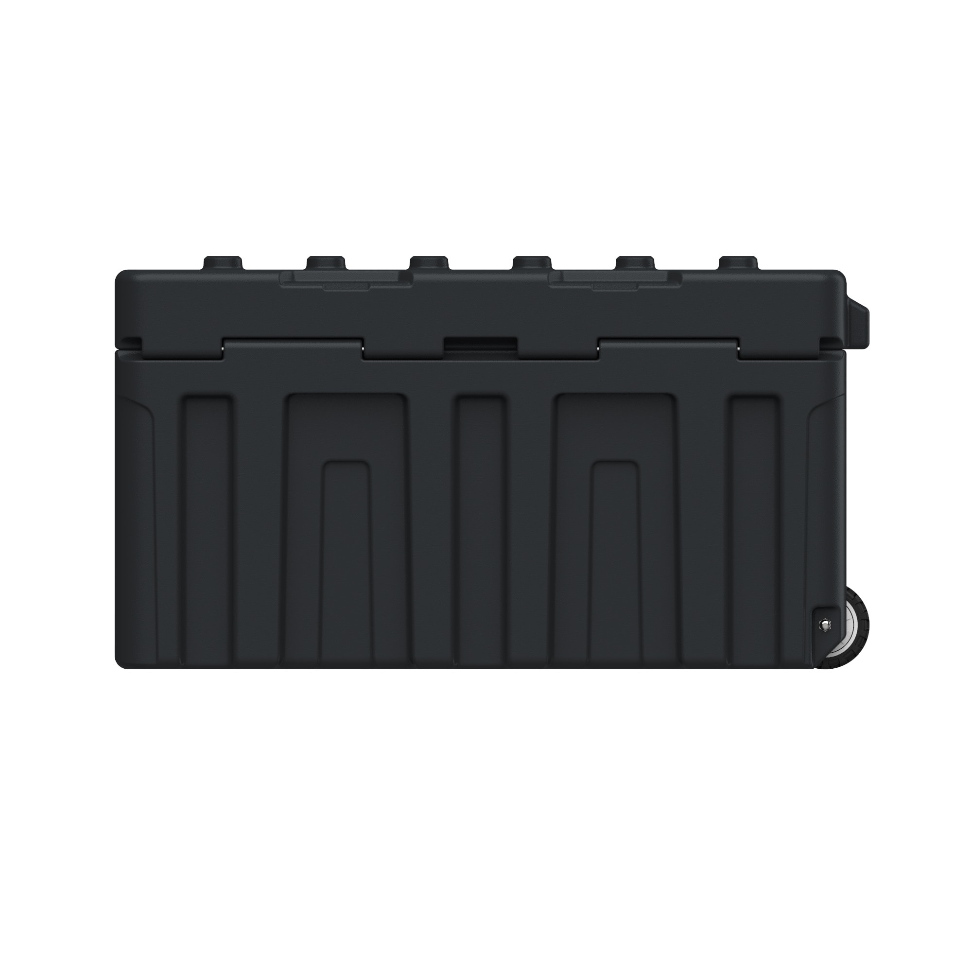 Extra Large Black Heavy Duty Rolling Storage Tote with Latching Lid