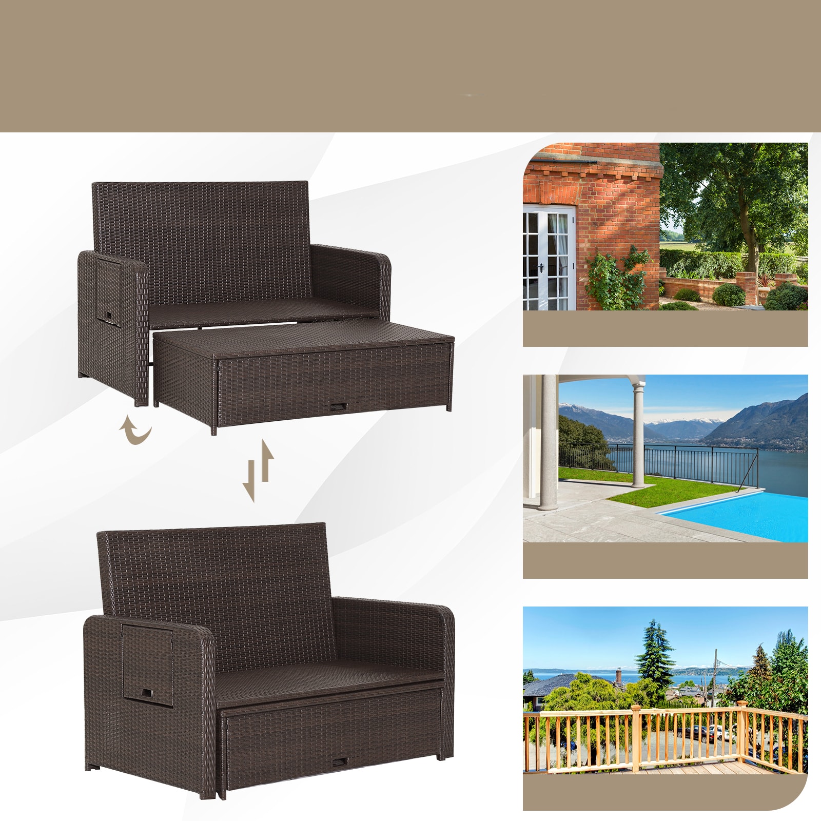 Costway HW70644RE+ Patio-Sofas-Daybeds - View #9