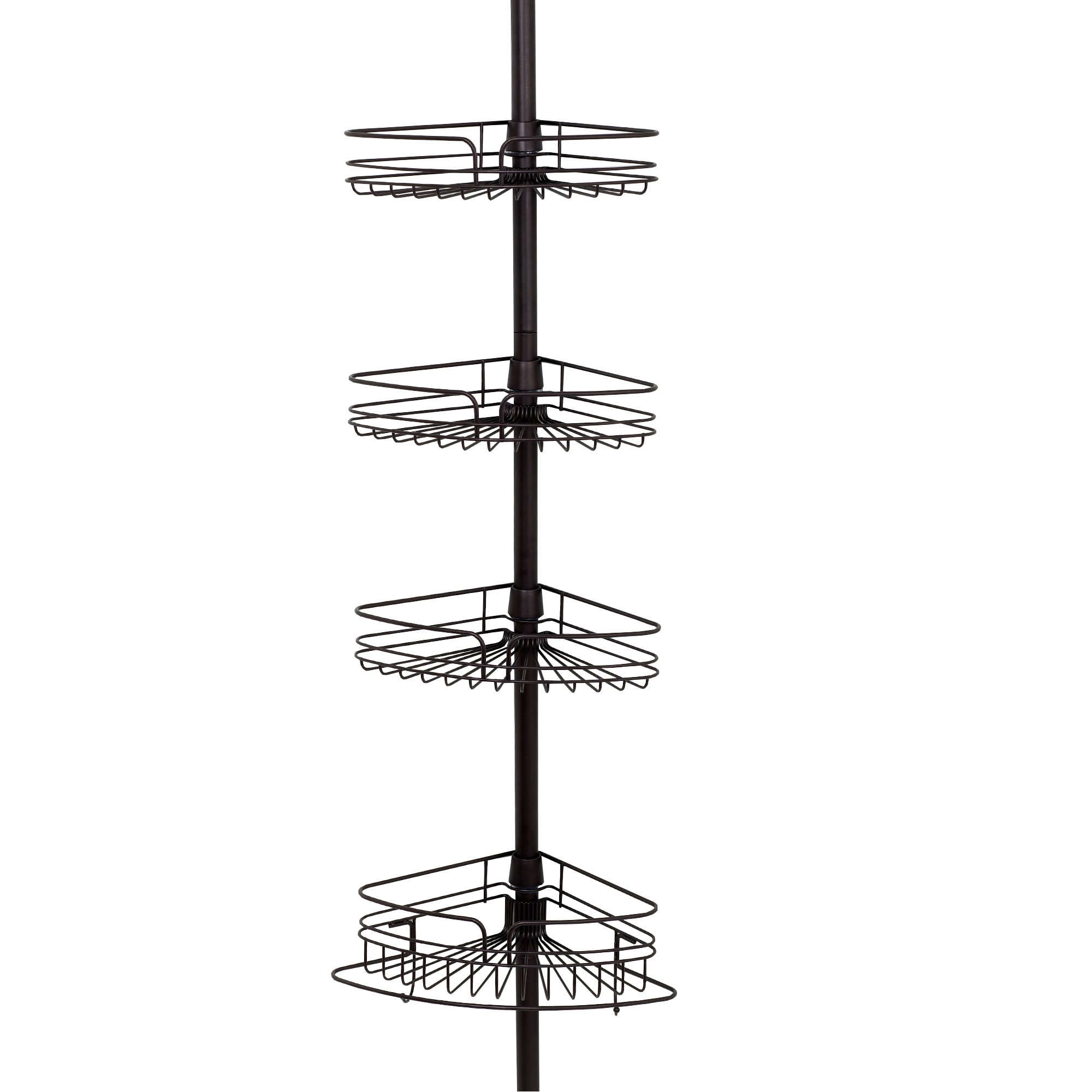 Tension Pole Freestanding Shower Caddy, Floor To Ceiling Shower Caddy Black