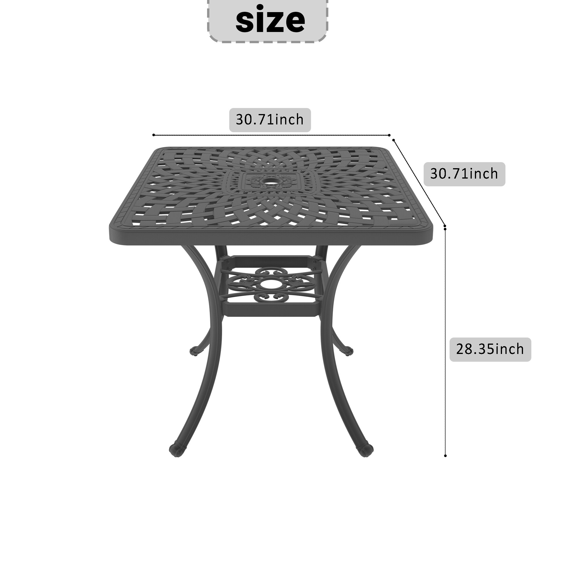 Kahomvis NICE-QP1092-024 Patio-Tables - View #3
