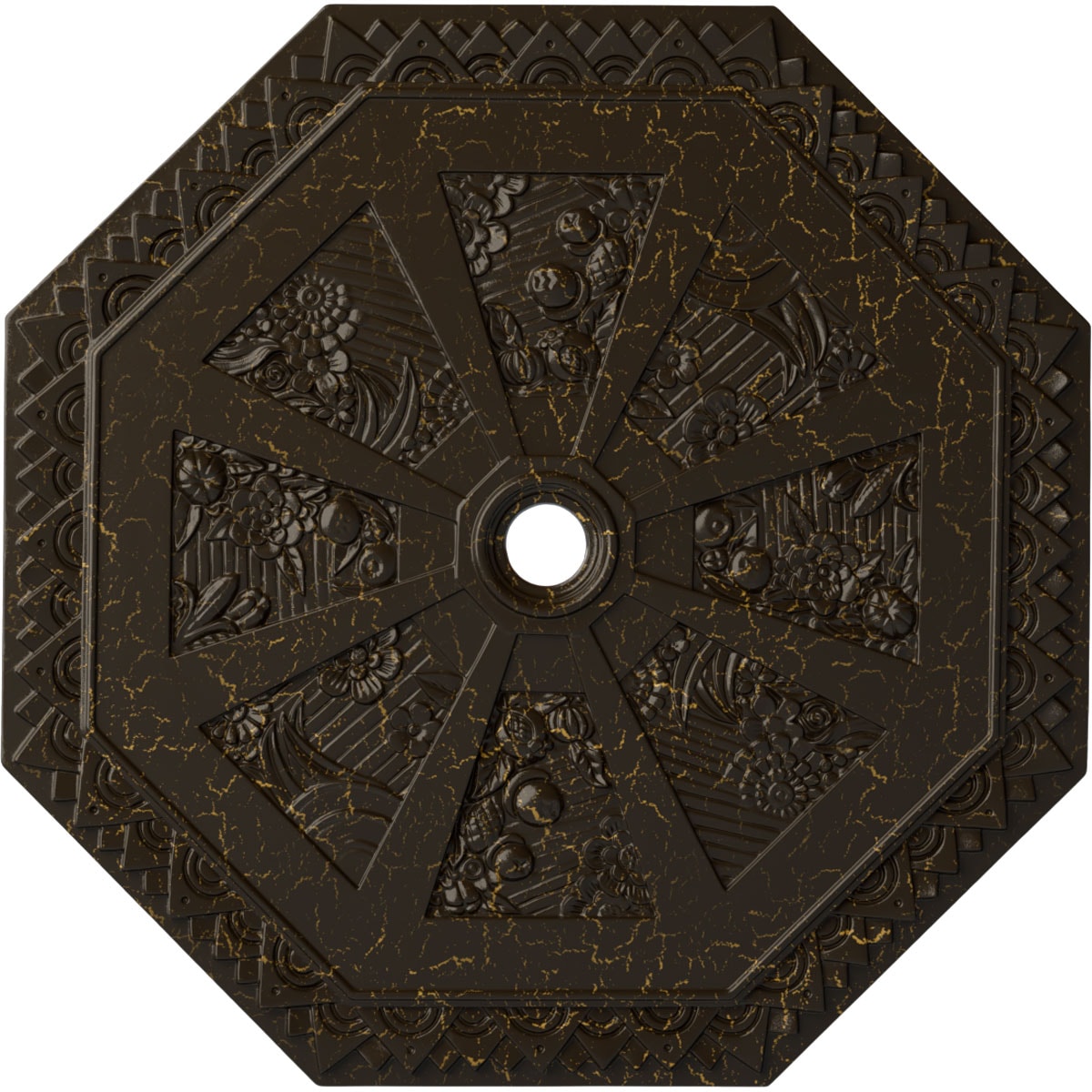 Ekena Millwork CM30SPSHC Spring Octagonal 29.125-in W x 29.125-in L Painted Stone Hearth Crackle Polyurethane Whole Ceiling Medallion
