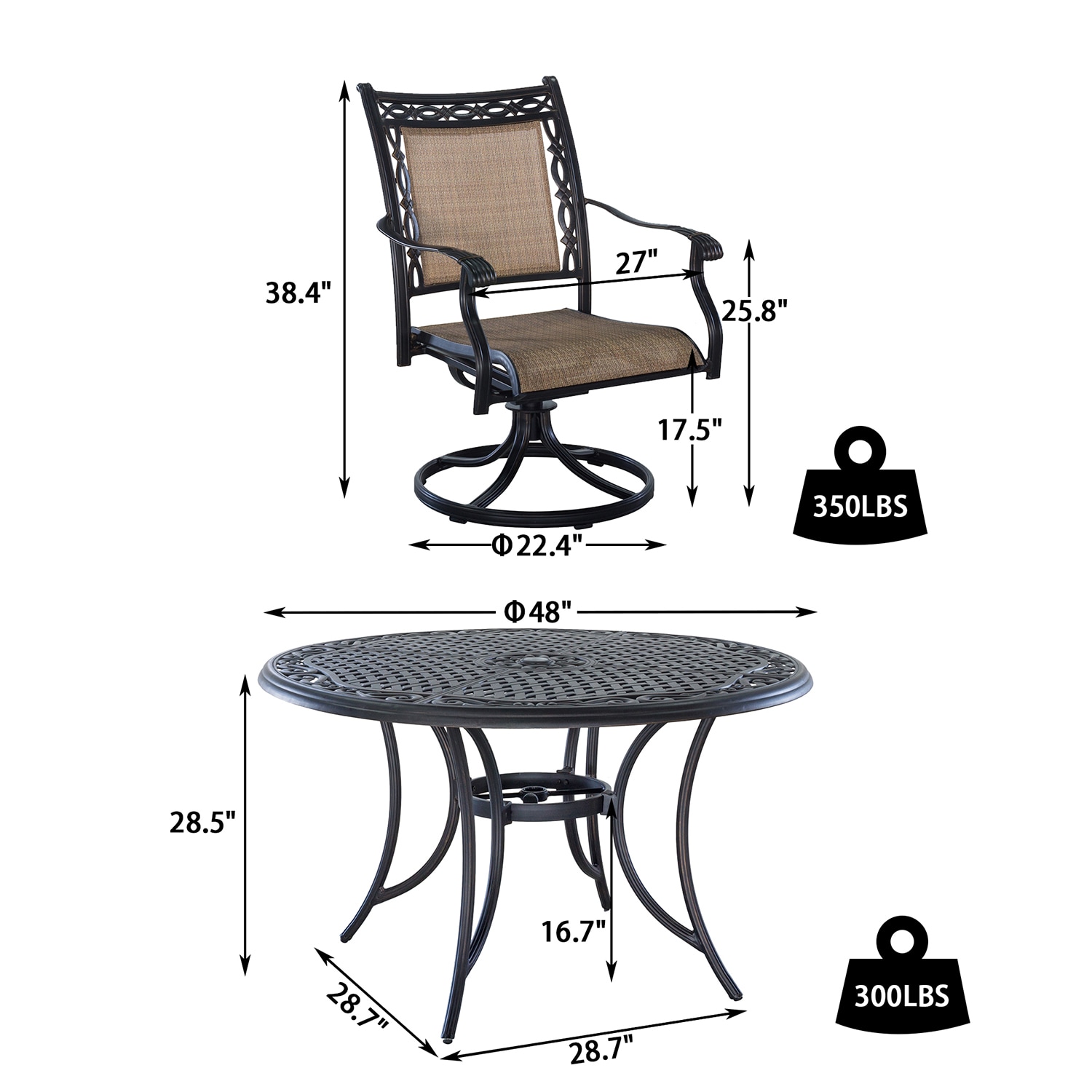 Mondawe 21OD14107BK-5 Patio-Dining-Sets - View #4