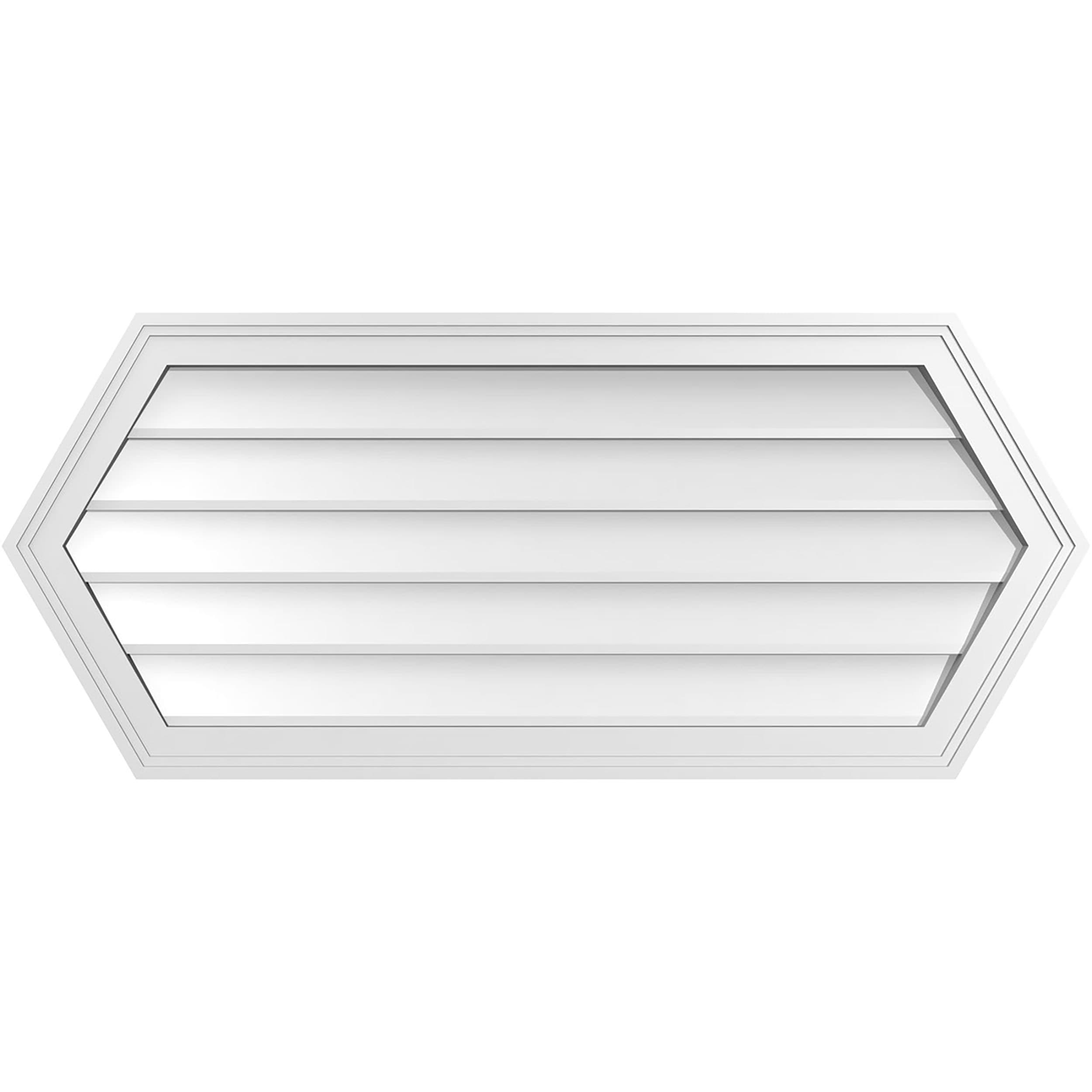 Ekena Millwork GVPHP42X1802SN 42-Inches x 18-Inches Off-white Peaked PVC Gable Louver Vent