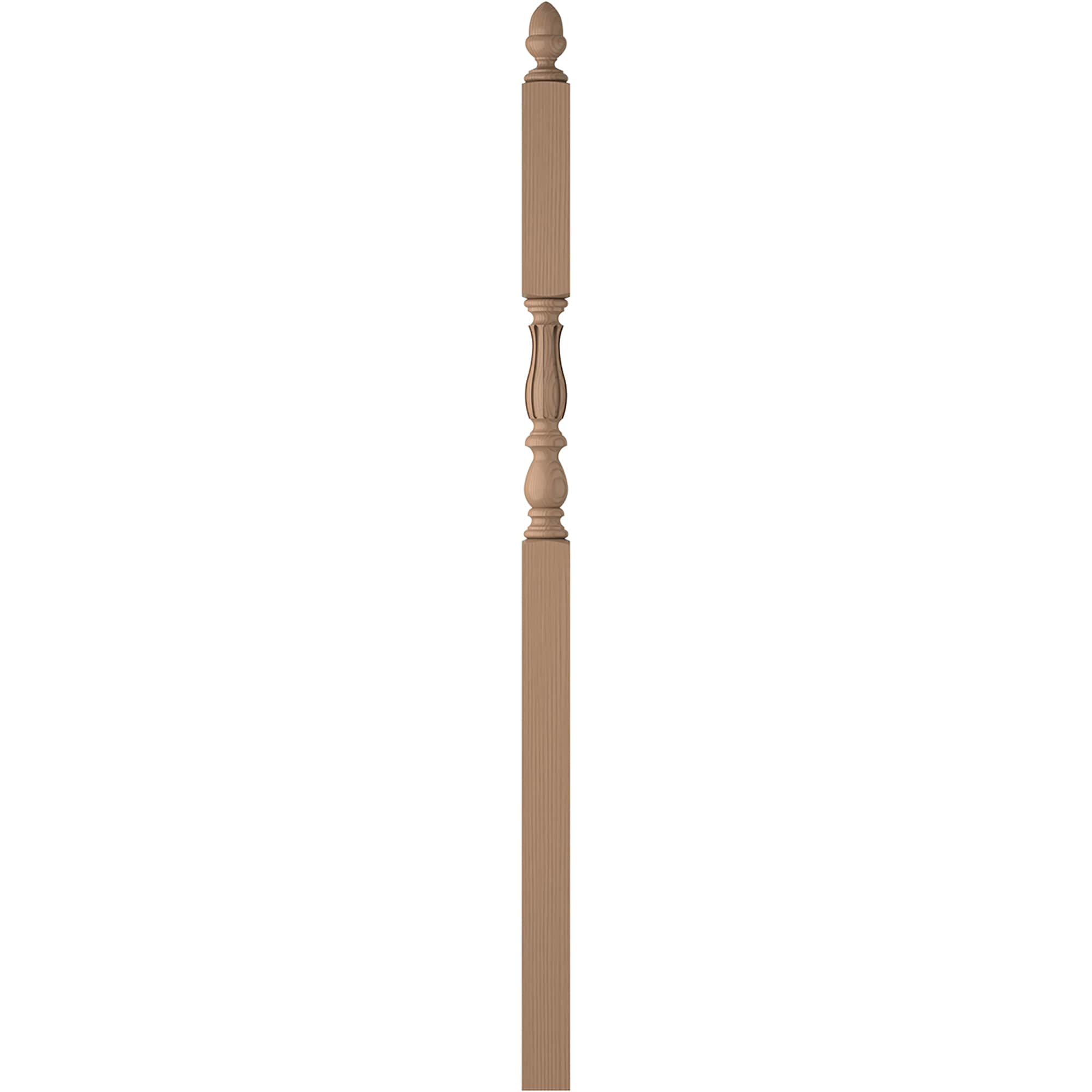 L.J. Smith Stair Systems LJF-3946-P Harbor 3.25-in x 72.6875-in Unfinished Poplar Intermediate Stair Newel Post