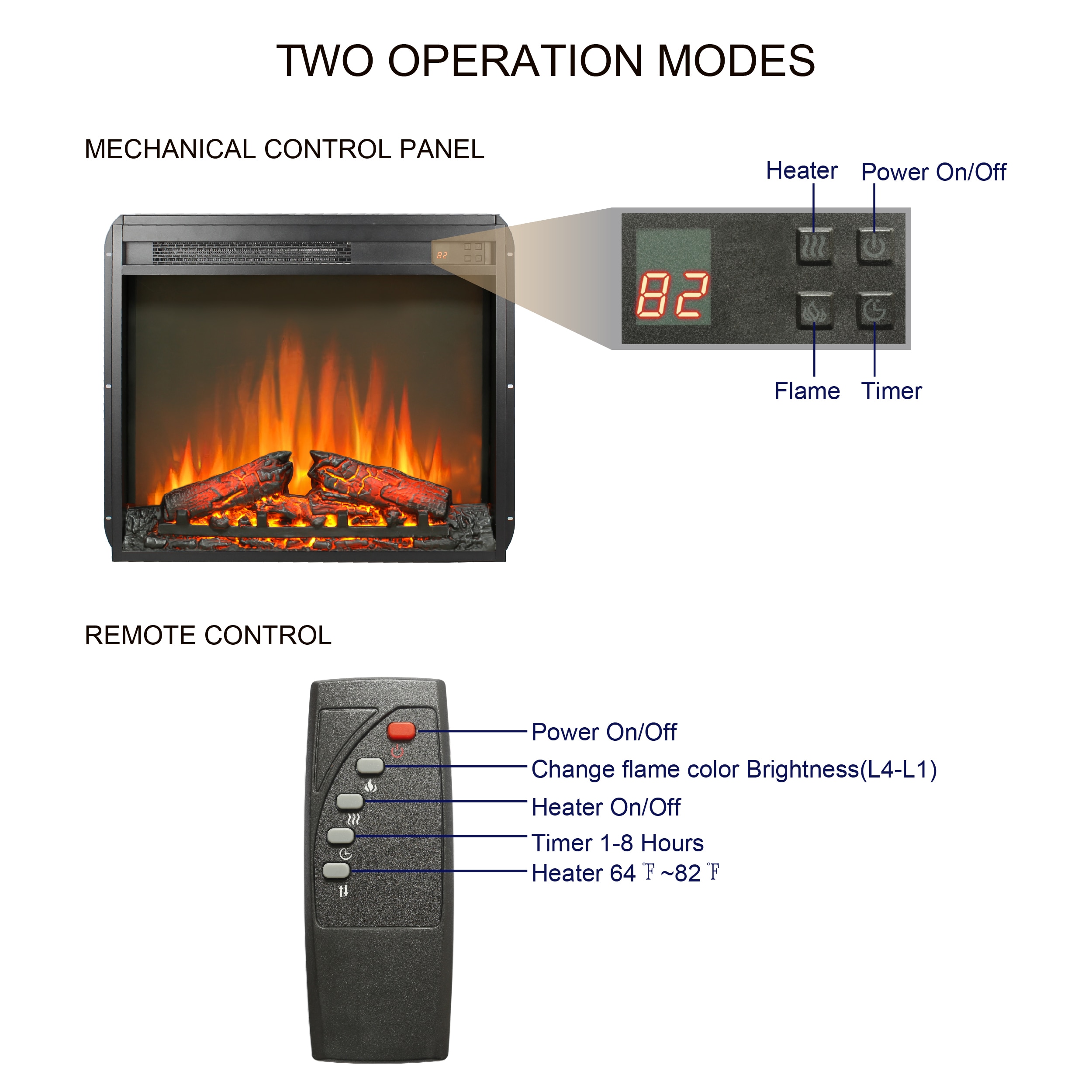 Mondawe MO-CB74927 Electric-Fireplaces - View #2