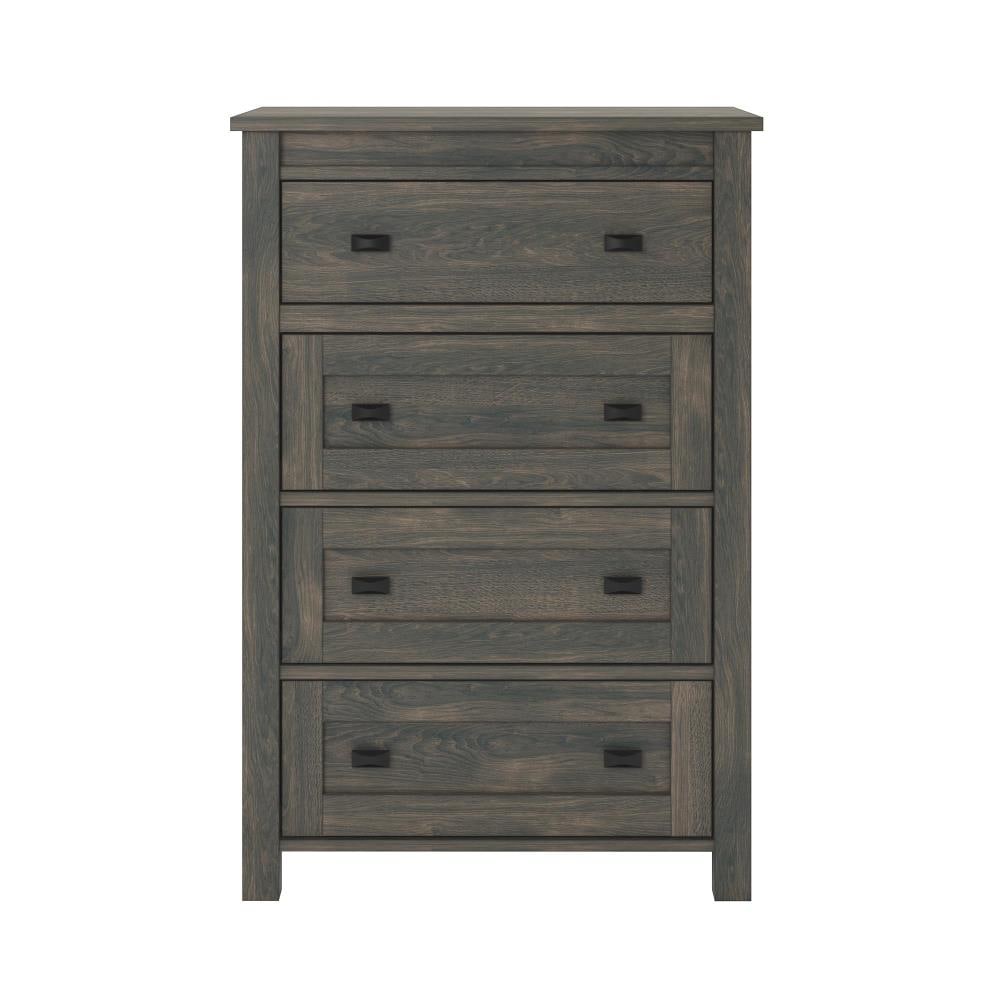 Farmington Rodeo Oak 4-Drawer Standard Dresser in Brown | - Ameriwood Home 5962213COM