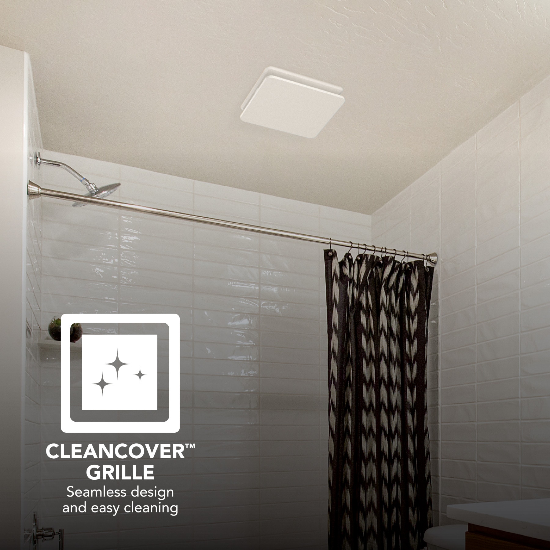 White Steel Bathroom Ventilation Fan with Polymeric Grille