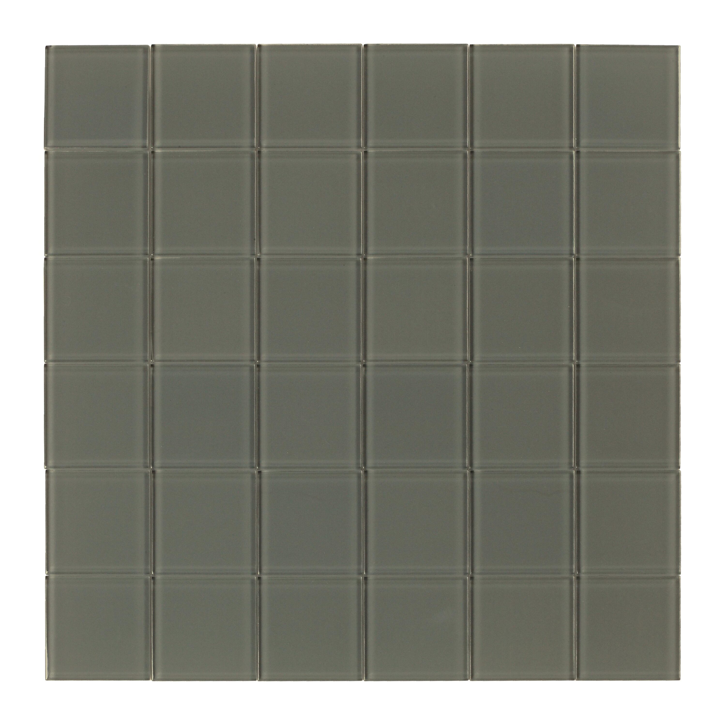 SpeedTiles SAM-IG200OLI072 Sample- Green 4-in x 4-in Glossy Glass Patterned Wall Tile