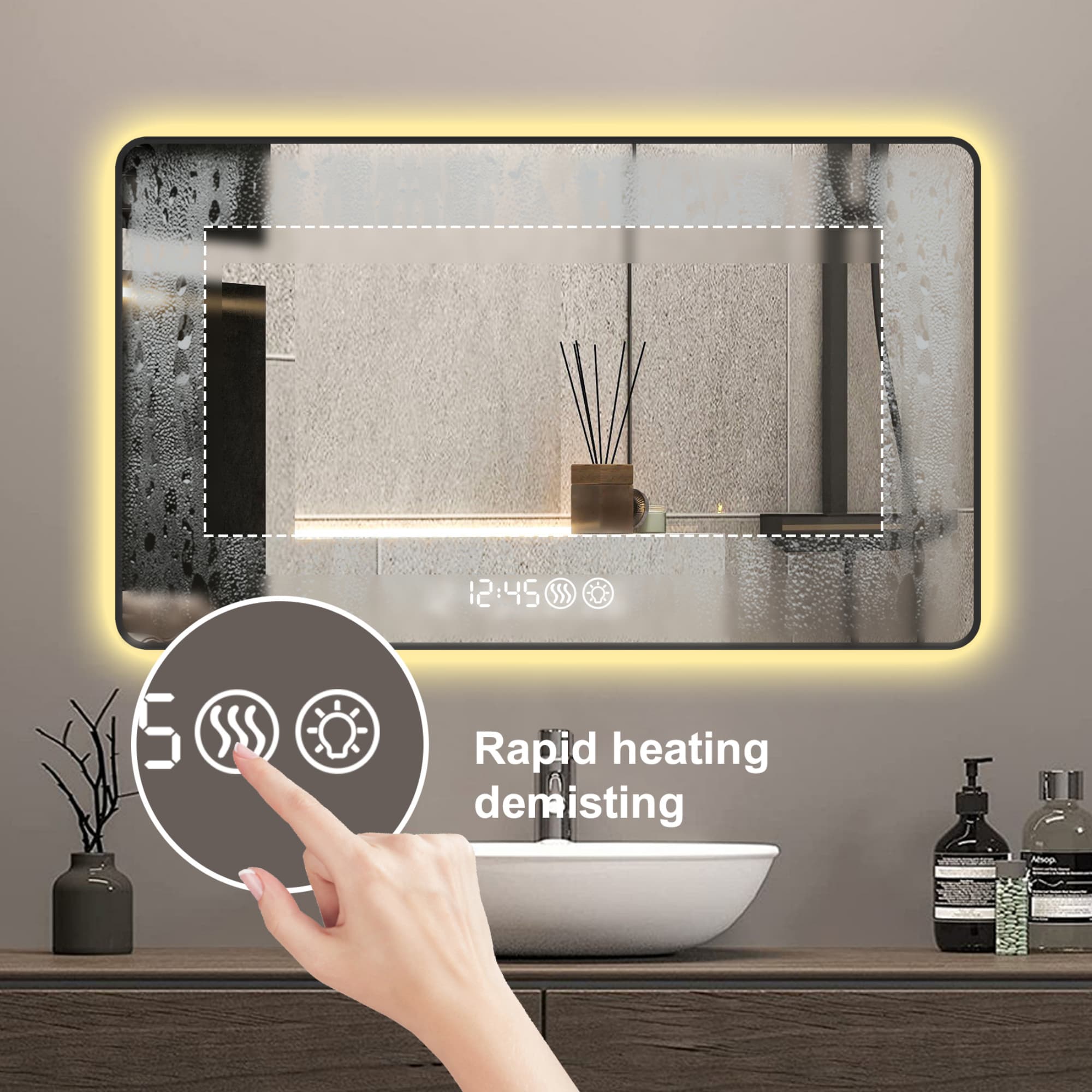 Ama Pear 1-MR-09 Framed-Bath-Mirrors - View #6