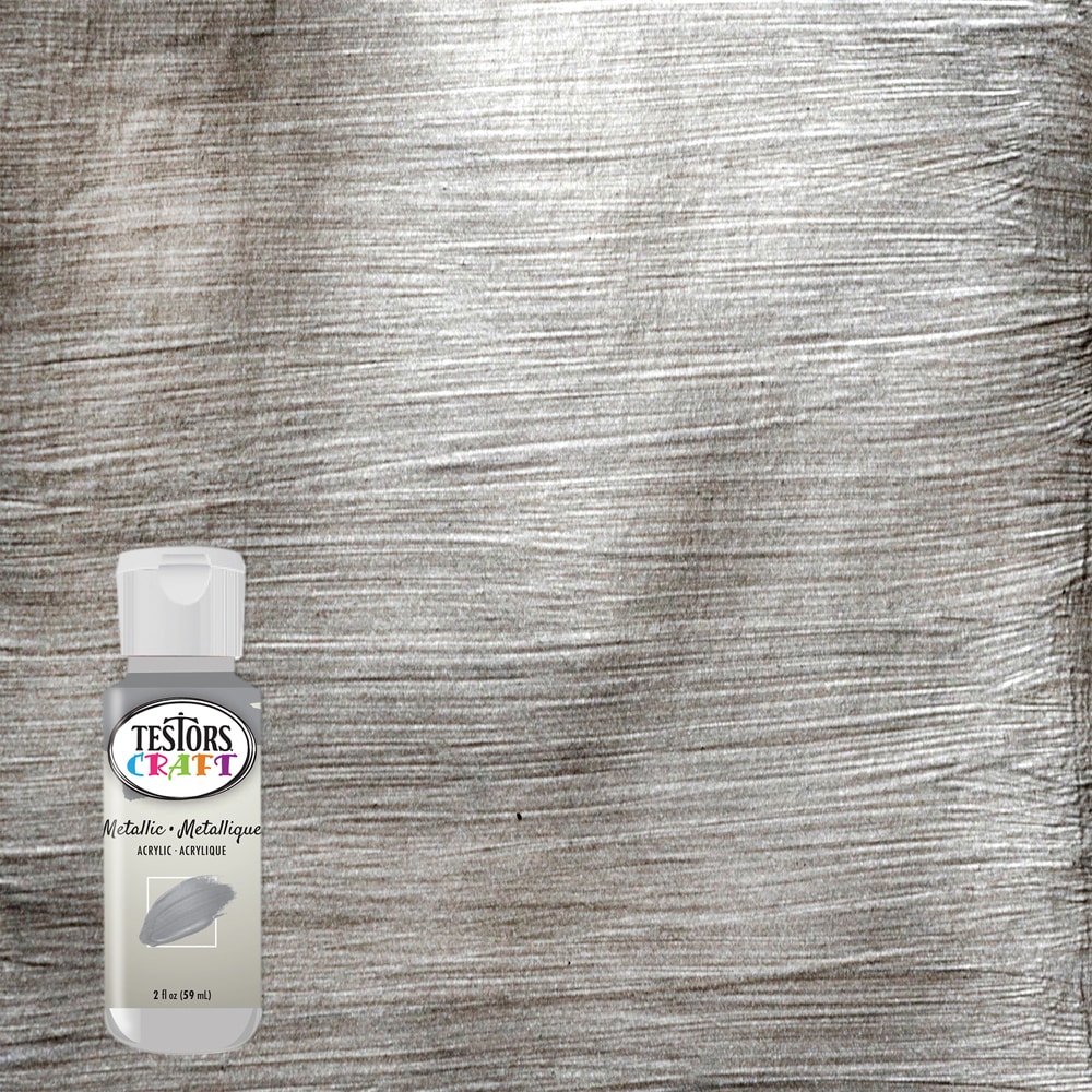 Testors 292495A Craft Acrylic Pre-tinted Low Odor Metallic Silver Metallic Paint