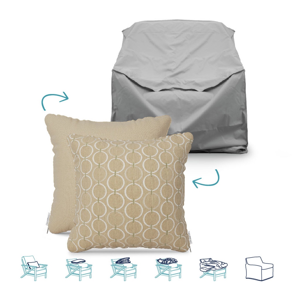 Pillow-to-Cover FH-P2C-18CL-PANMER Tan Polyester Patio Furniture Cover For Conversation chair