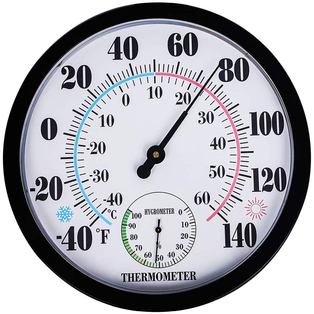 Etokfoks -  Analog Indoor Outdoor Thermometer Hygrometer Weather Station for Patio Garden Garage ...