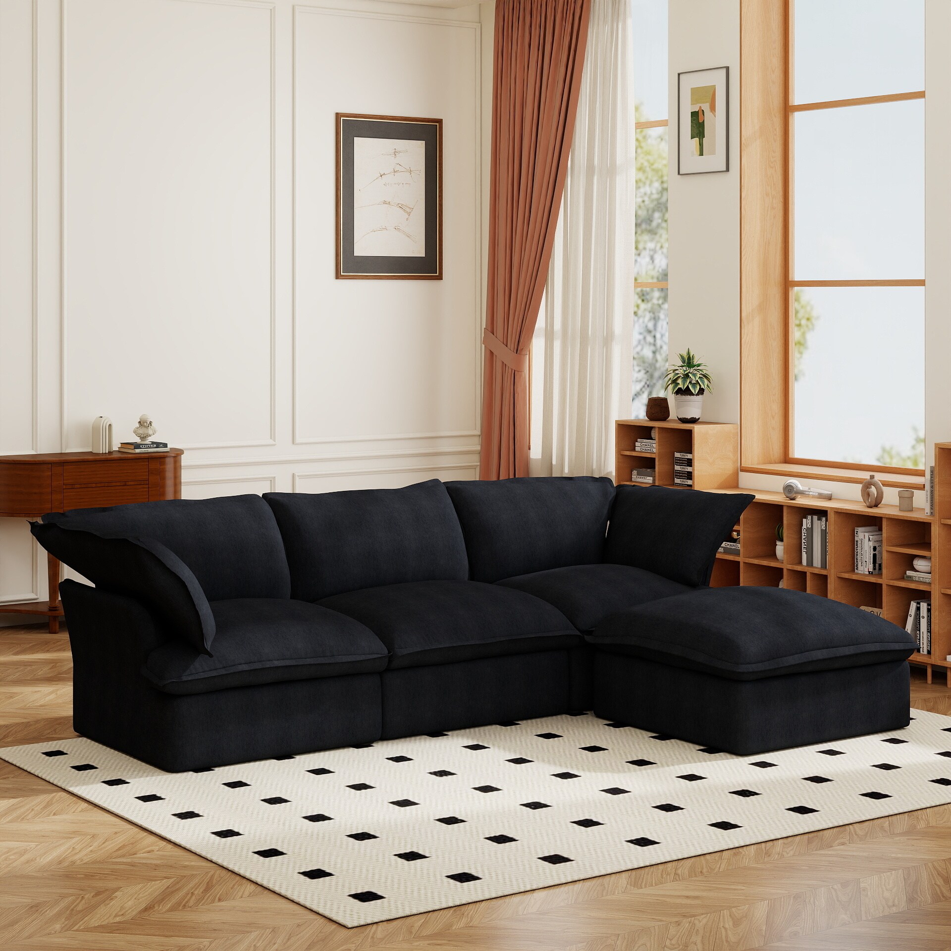 BuotiqHom DH-S3+1-120BK Sofas-Loveseats - View #6