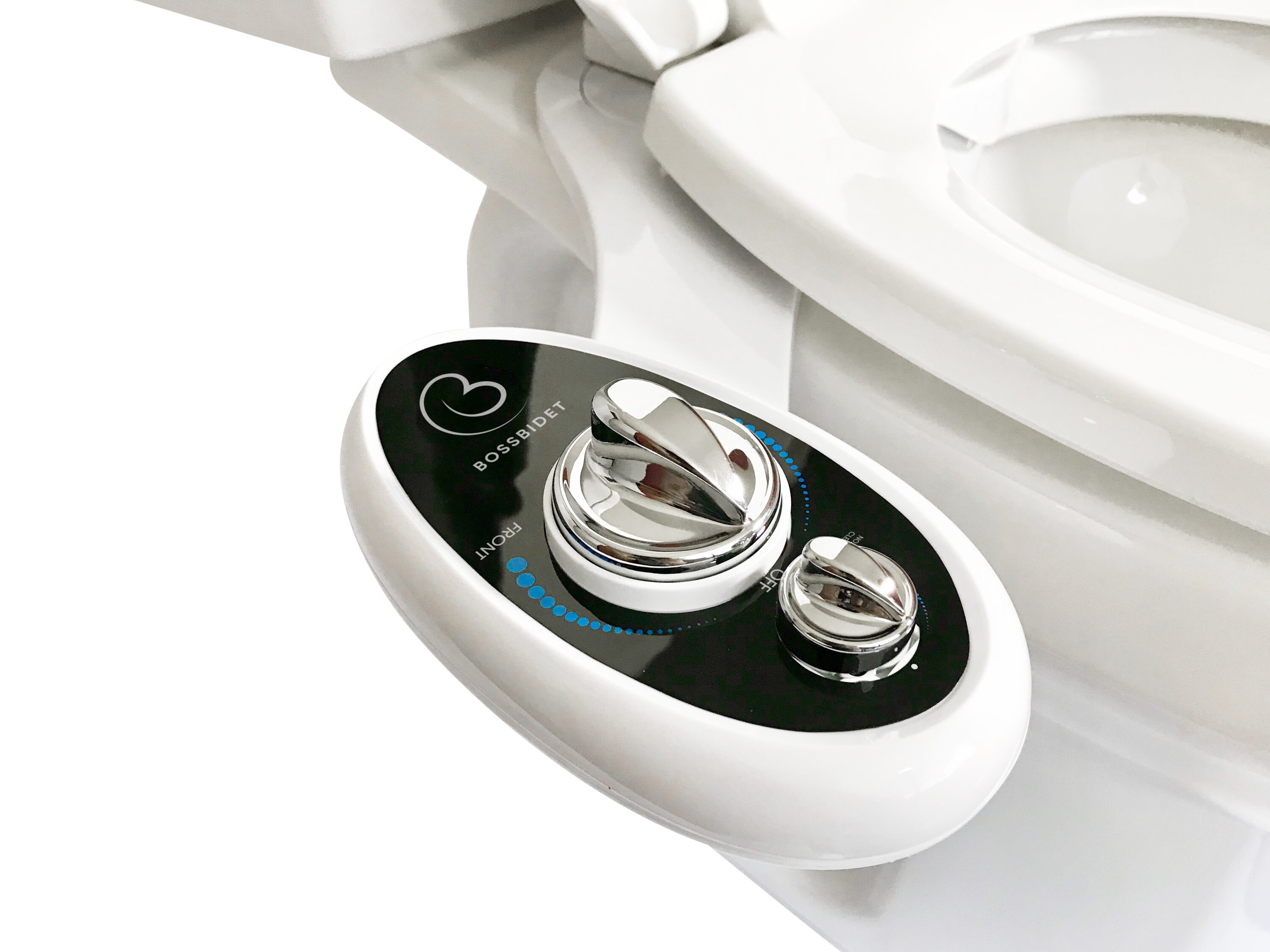 Boss Bidet Luxury Non-Electric Dual Nozzle Bidet Attachment, Self-Cleaning (White and Black)