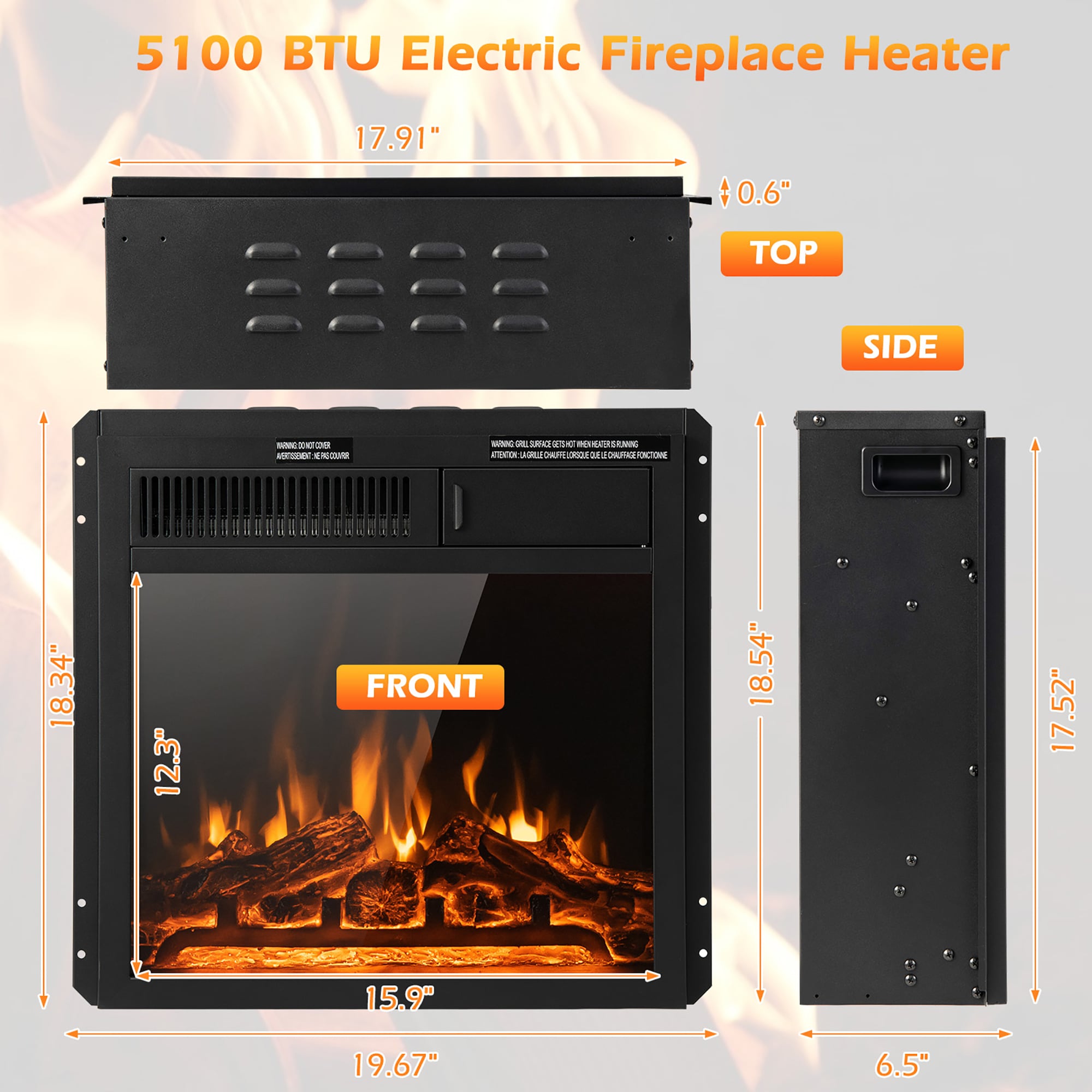 Goplus FP10185 Electric-Fireplace-Fireboxes - View #2