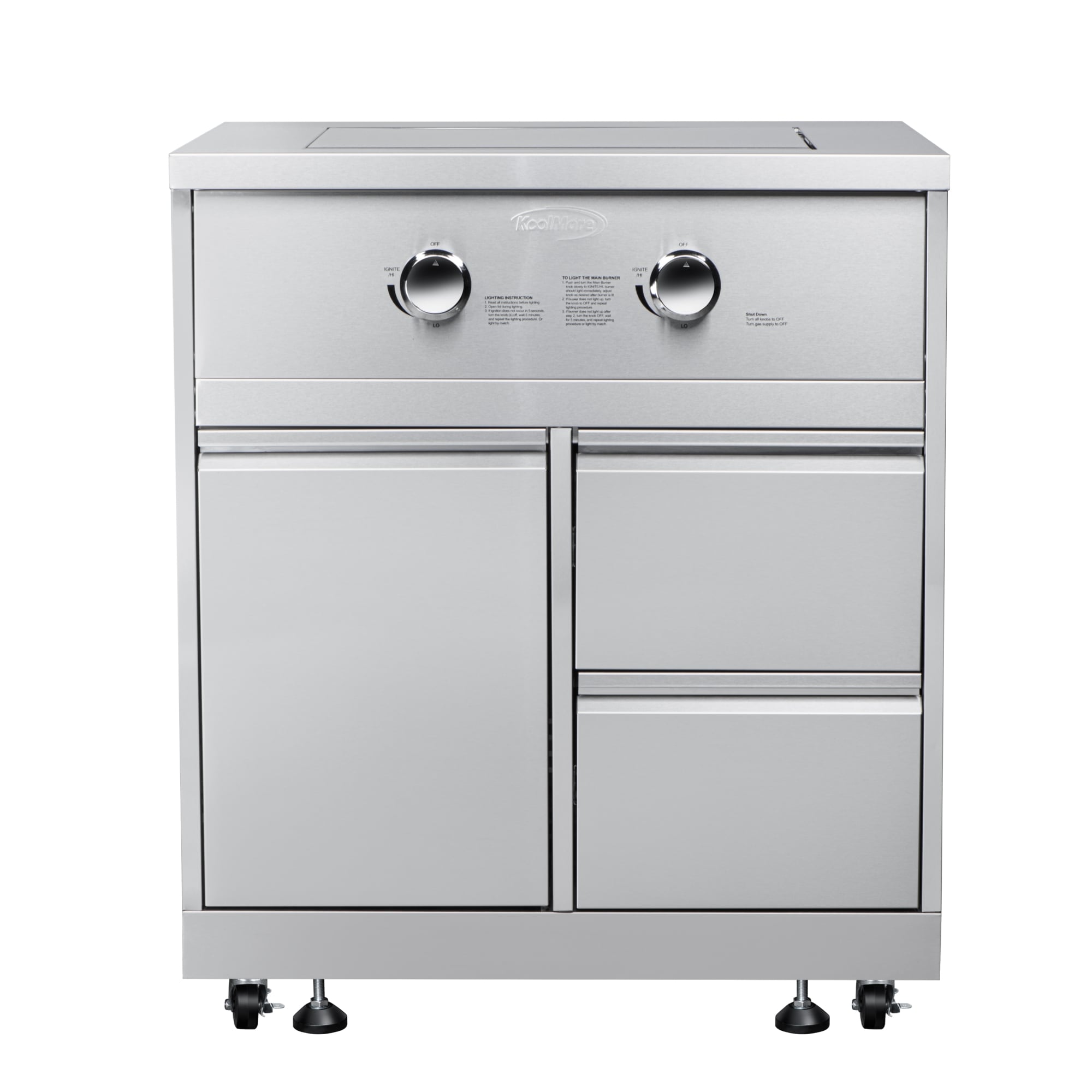KoolMore LOW-KM-OKS-SBC KoolMore 32-in W x 26-in D x 37.9-in H Modular Outdoor Kitchen Side-burner 2 Burners