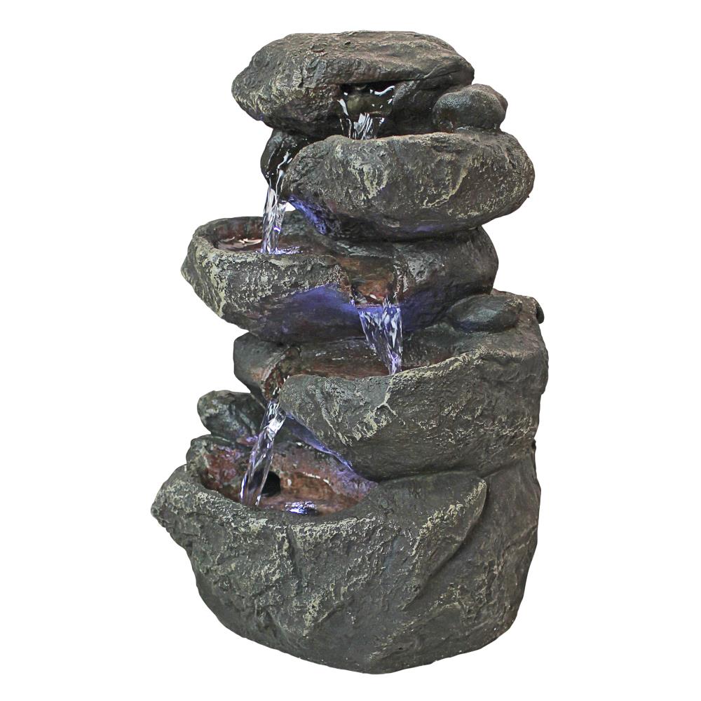 Design Toscano 11-in H Resin Water Rock Outdoor Fountain Pump Included ...