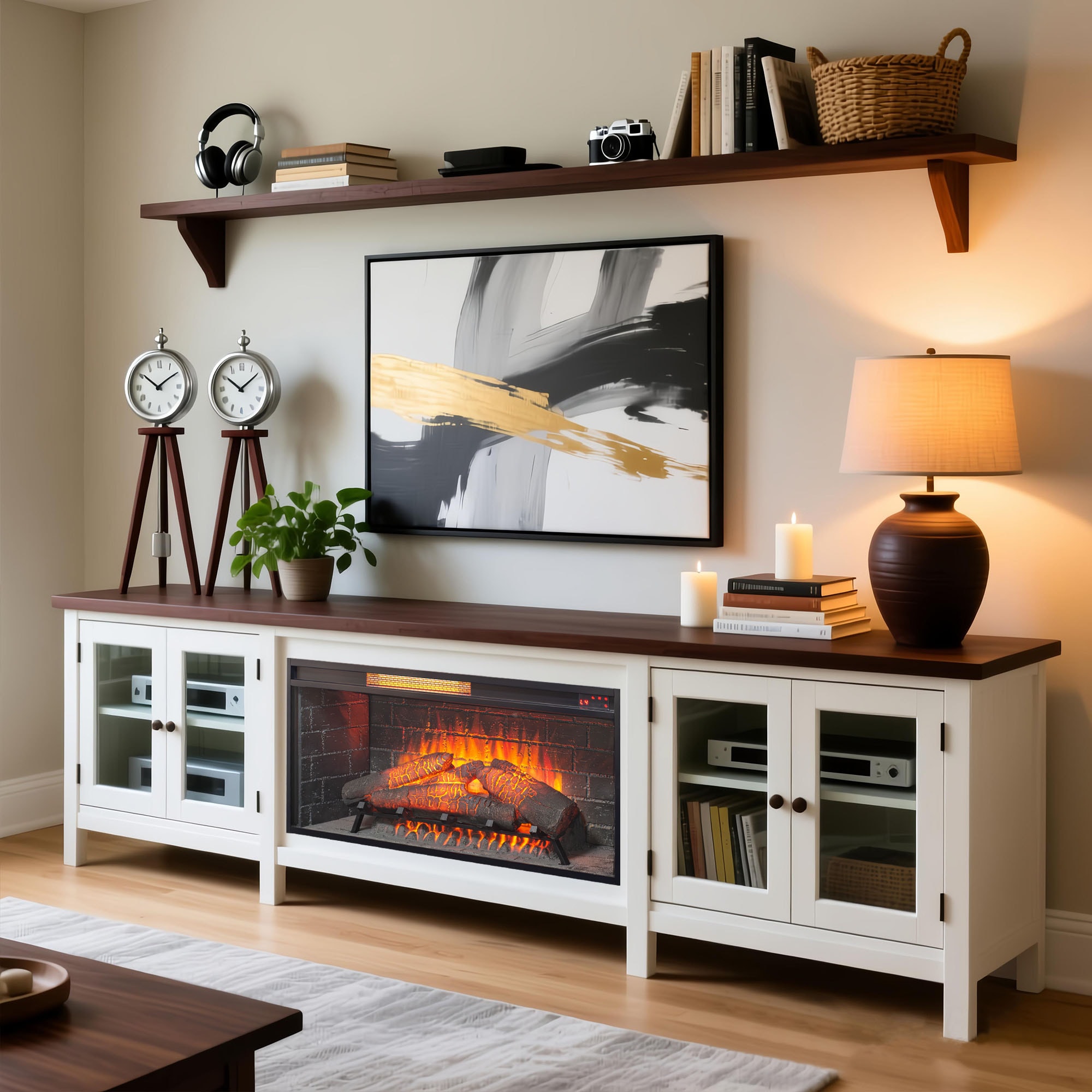 Dimakai Black Infrared Electric Fireplace 36 Inch with Removable Trim Kit Insert and Touch Panel