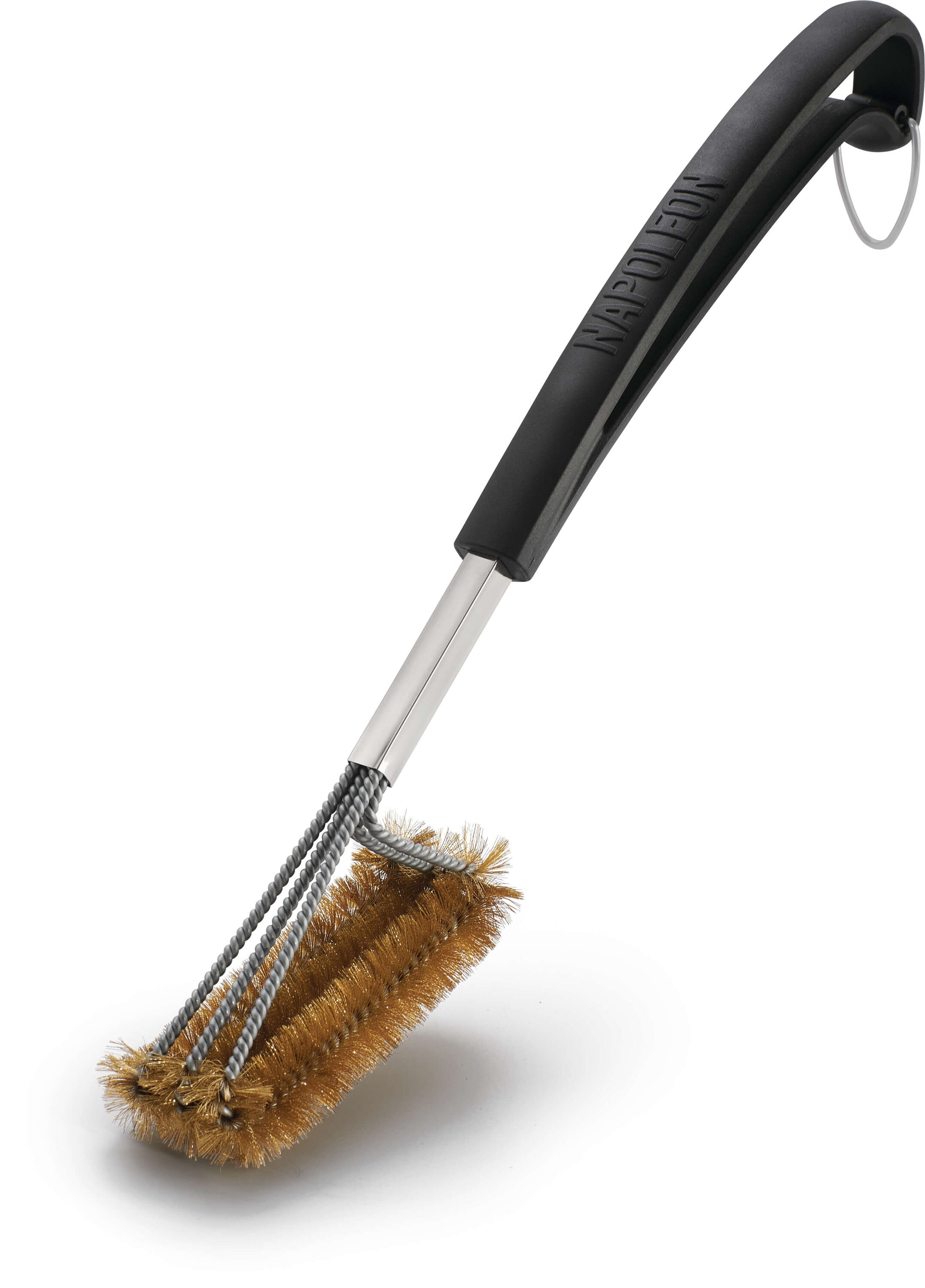 NAPOLEON 62062 Triple-Row Brass Grill brush with 19-in Plastic Handle