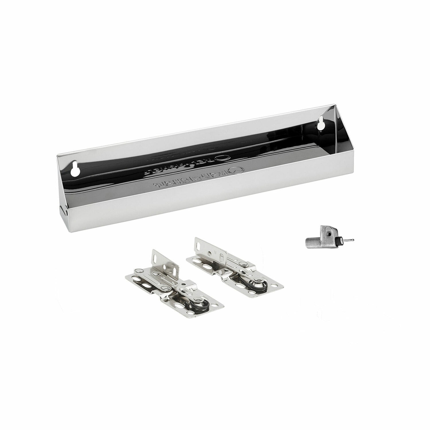 Rev-A-Shelf 397708 14.24-Inches W x 3-Inches H x 2.63-Inches D Cabinet-mount Silver Stainless steel Soft Close Tip-out Tip-out tray