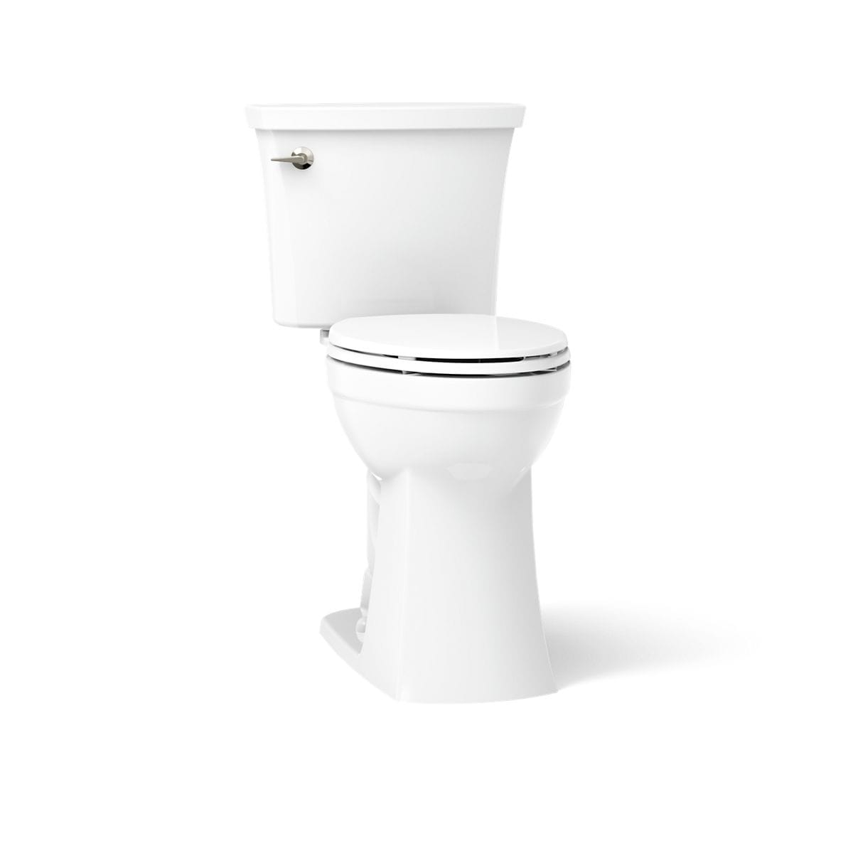 KOHLER Elliston Tall White Elongated Tall height 12-in Rough-In WaterSense 1.28 GPF Single Slow Close Feature 2-piece
