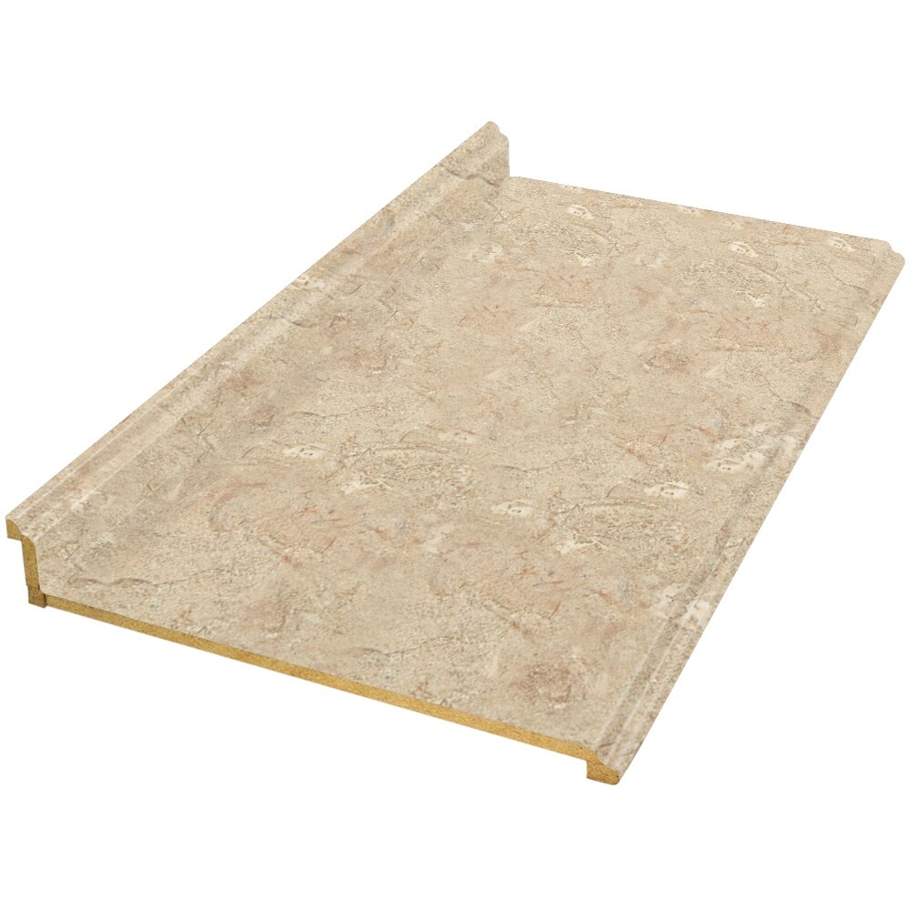 VTI Fine Laminate Countertops 011337011293526-58 Formica 25.5-Inches x 4.5-Inches Travertine Matte Straight Laminate Ogee Countertop with Integrated Backsplash